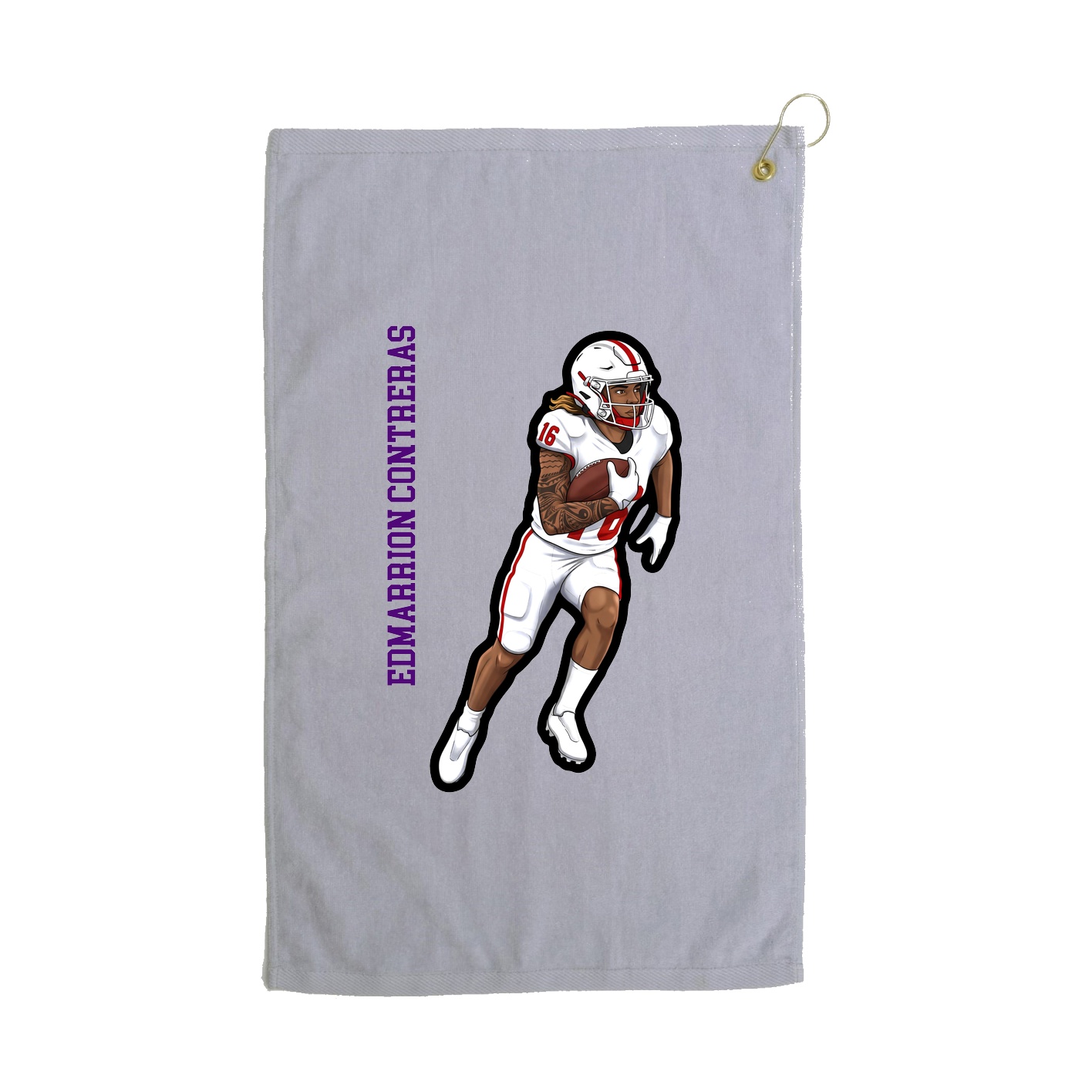 Golf Towel — Name Vertical in Grey