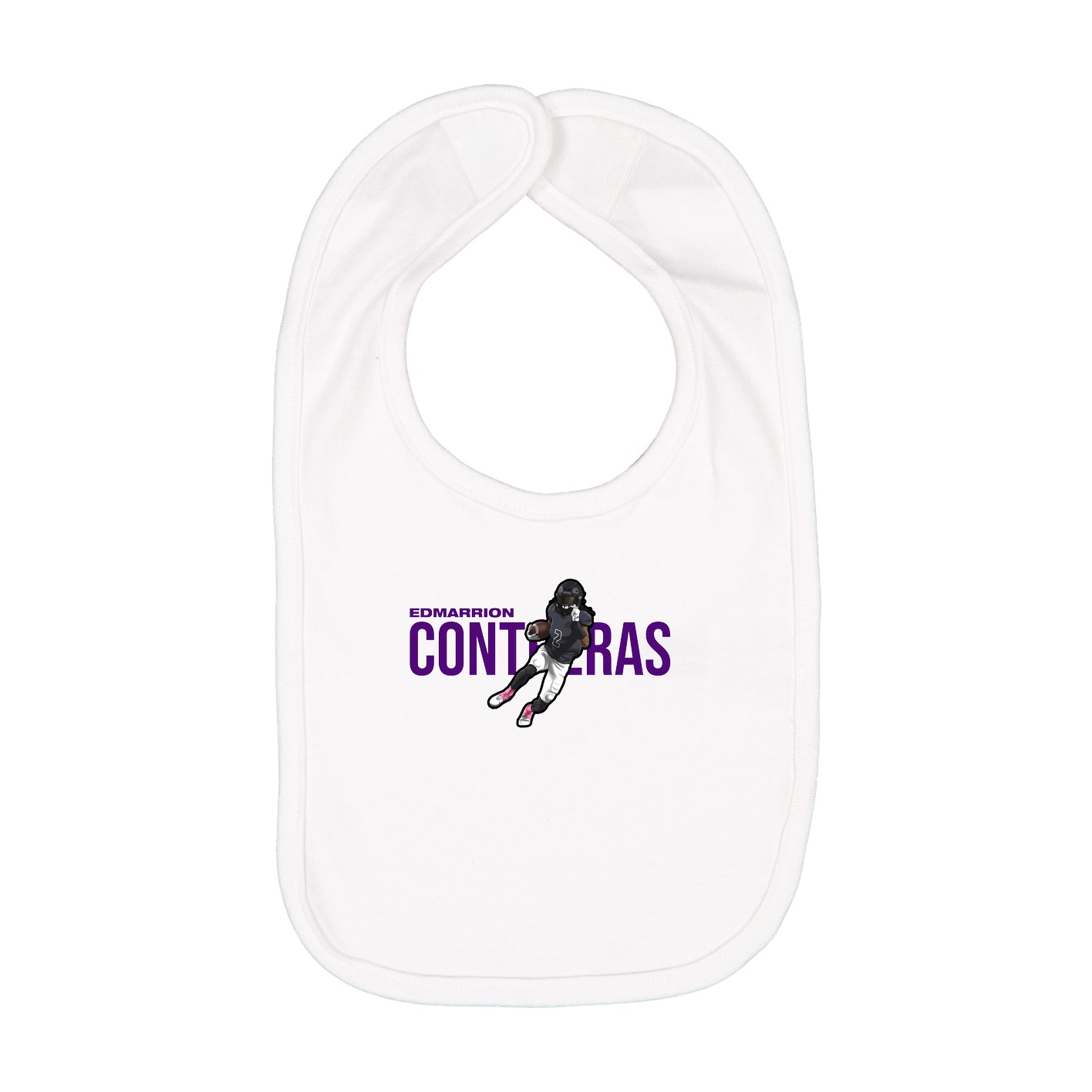 Infant Bib — Player Name in White