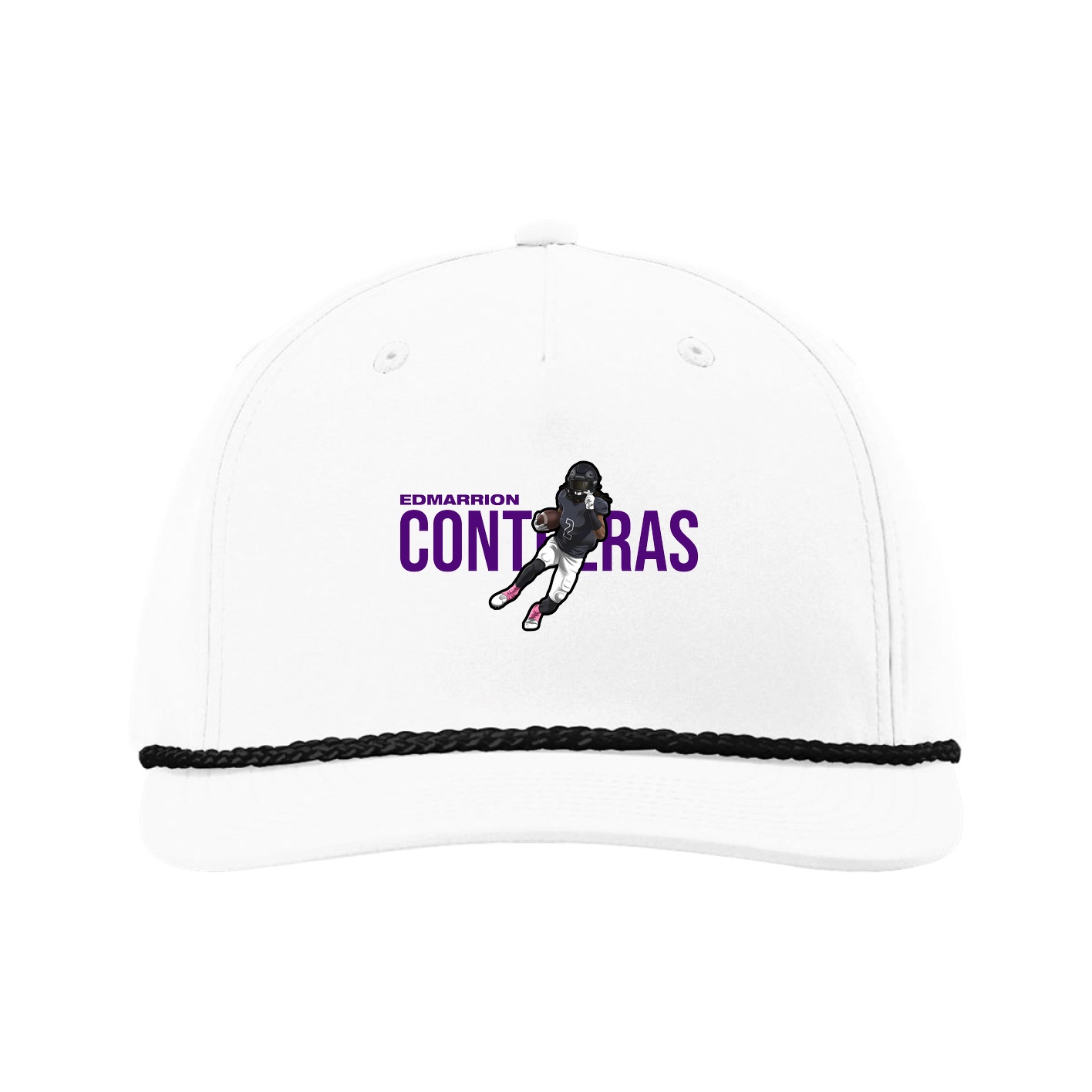 Five-Panel Classic Rope Cap — Player Name in White