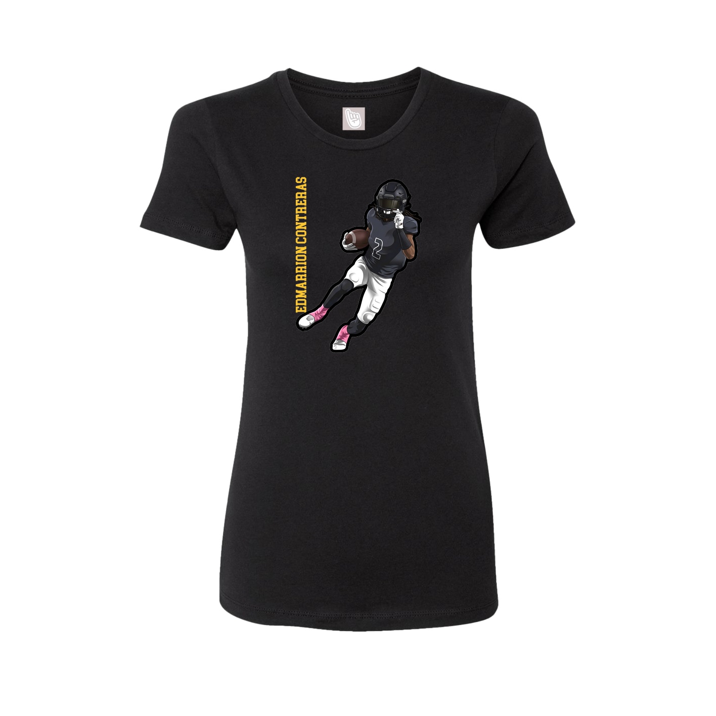 Fitted Women's Tee — Name Vertical in Black