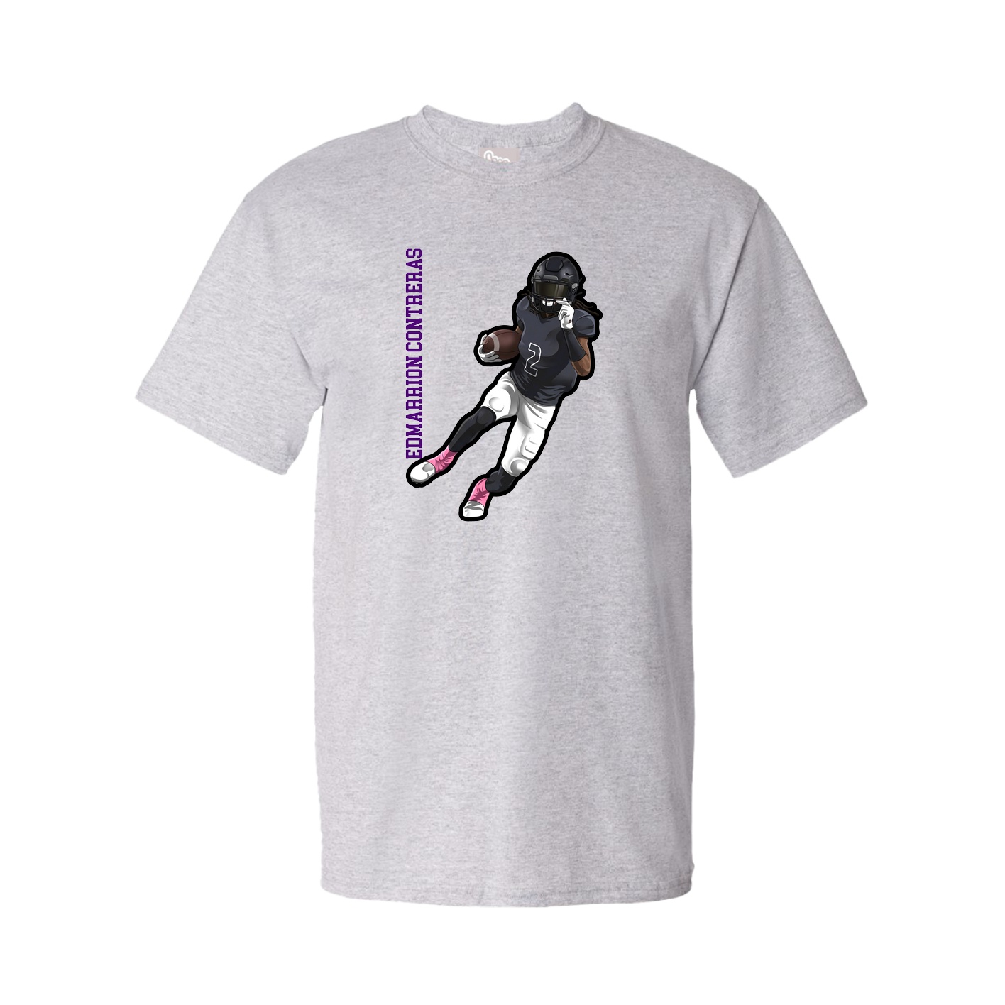 Youth Tee — Name Vertical in Grey