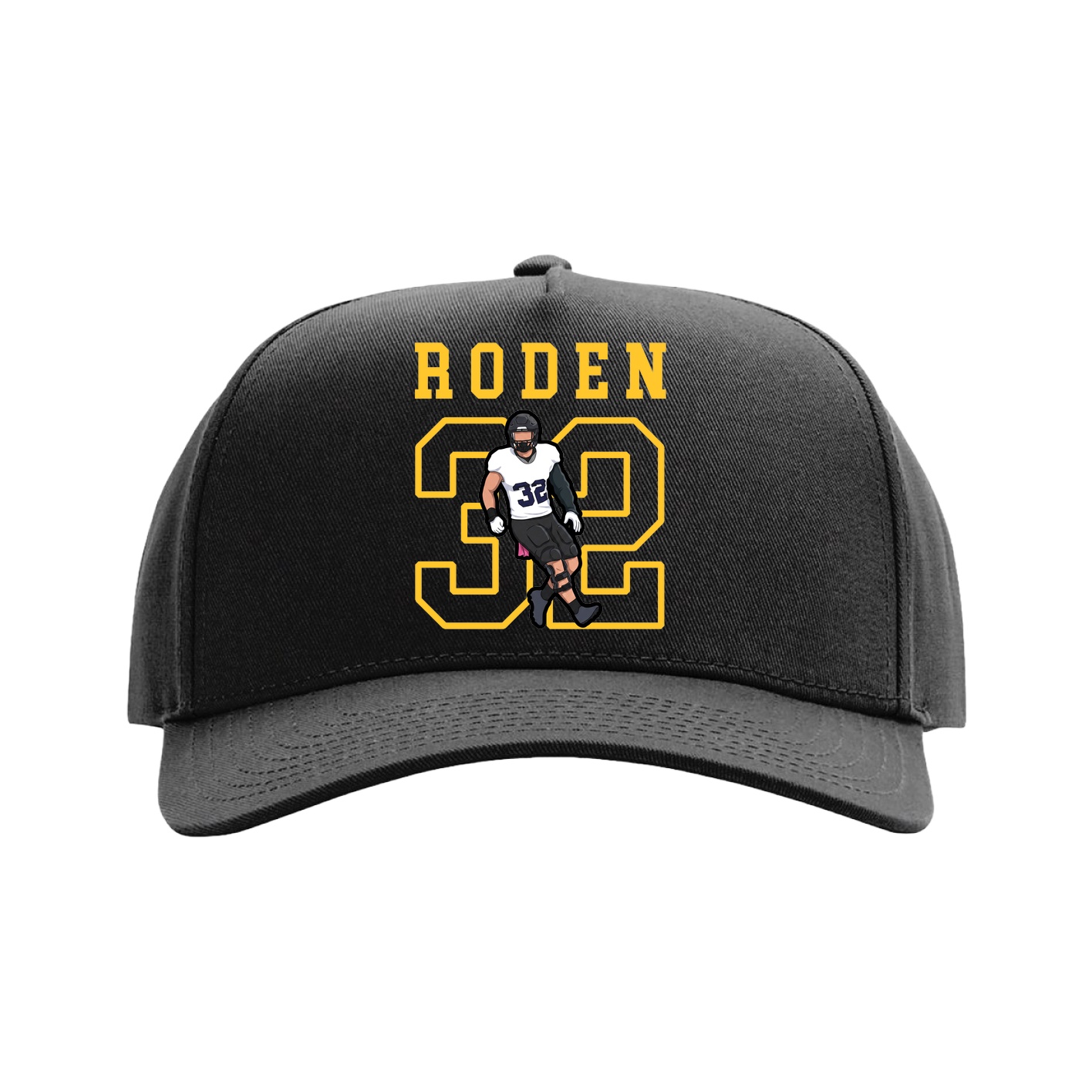 Full Fabric Five-Panel Champ Cap — Shirsey in Black