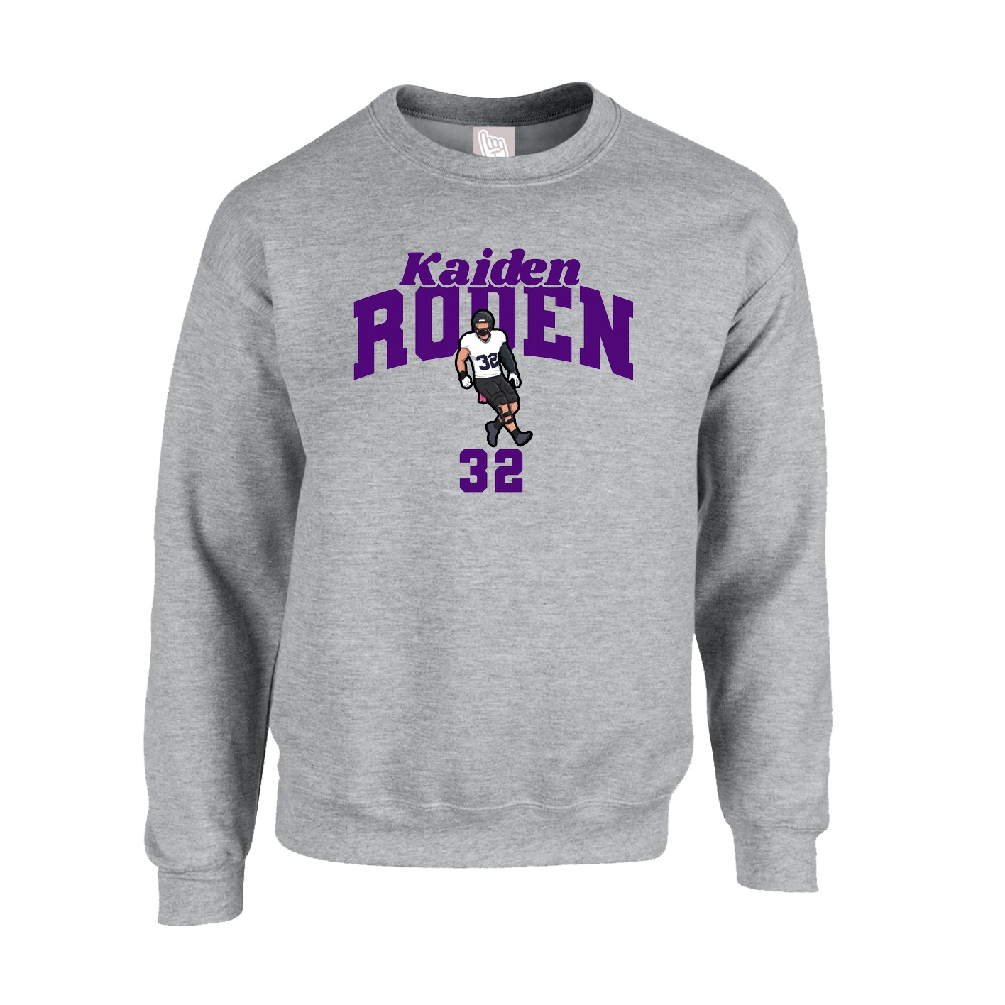 Fleece Crew — Signature Arch in Grey