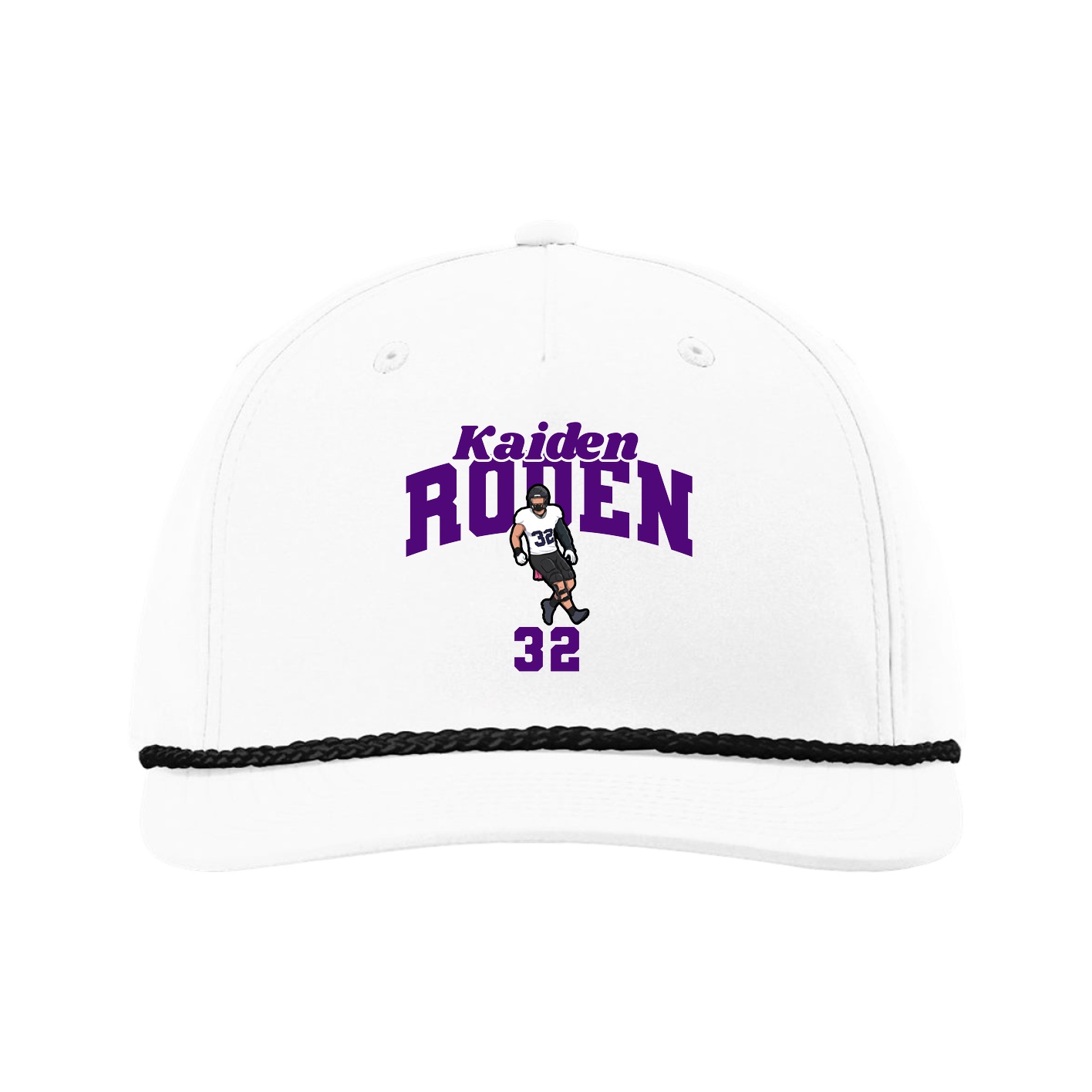Five-Panel Classic Rope Cap — Signature Arch in White