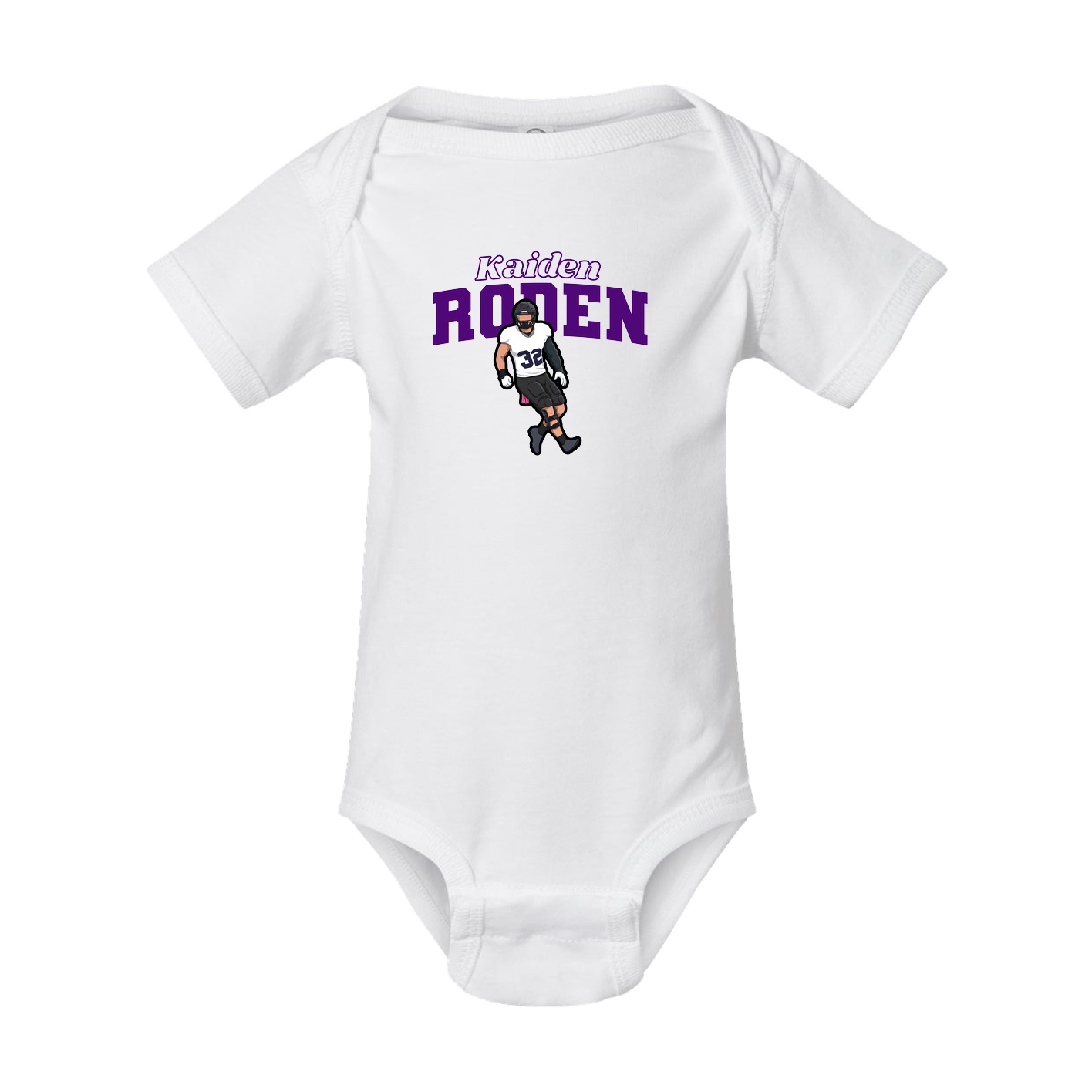 Baby Onesie — Name Arch in White