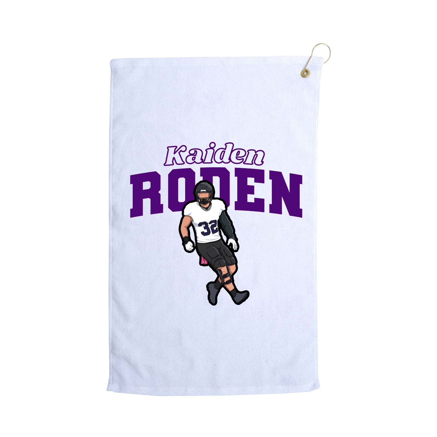 Golf Towel — Name Arch in White