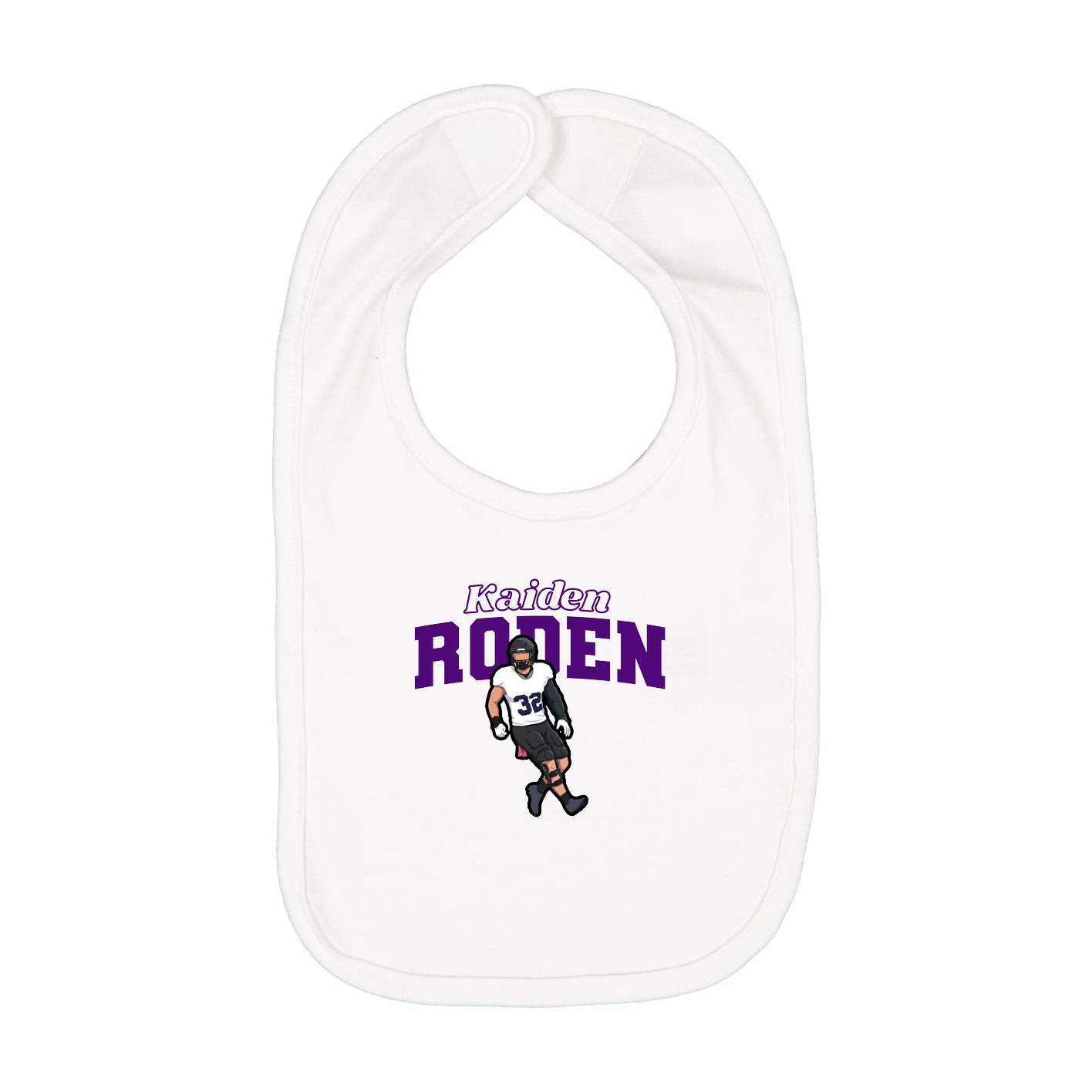 Infant Bib — Name Arch in White