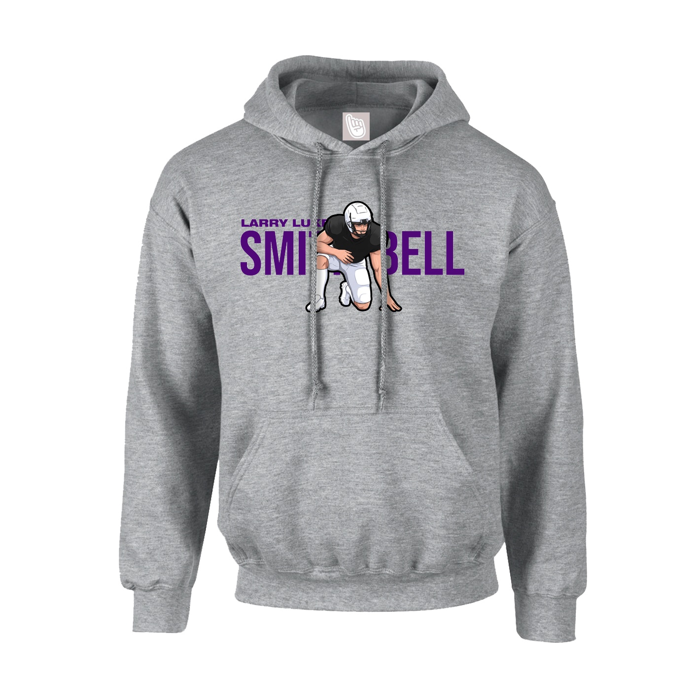 Youth Hoodie — Player Name in Grey