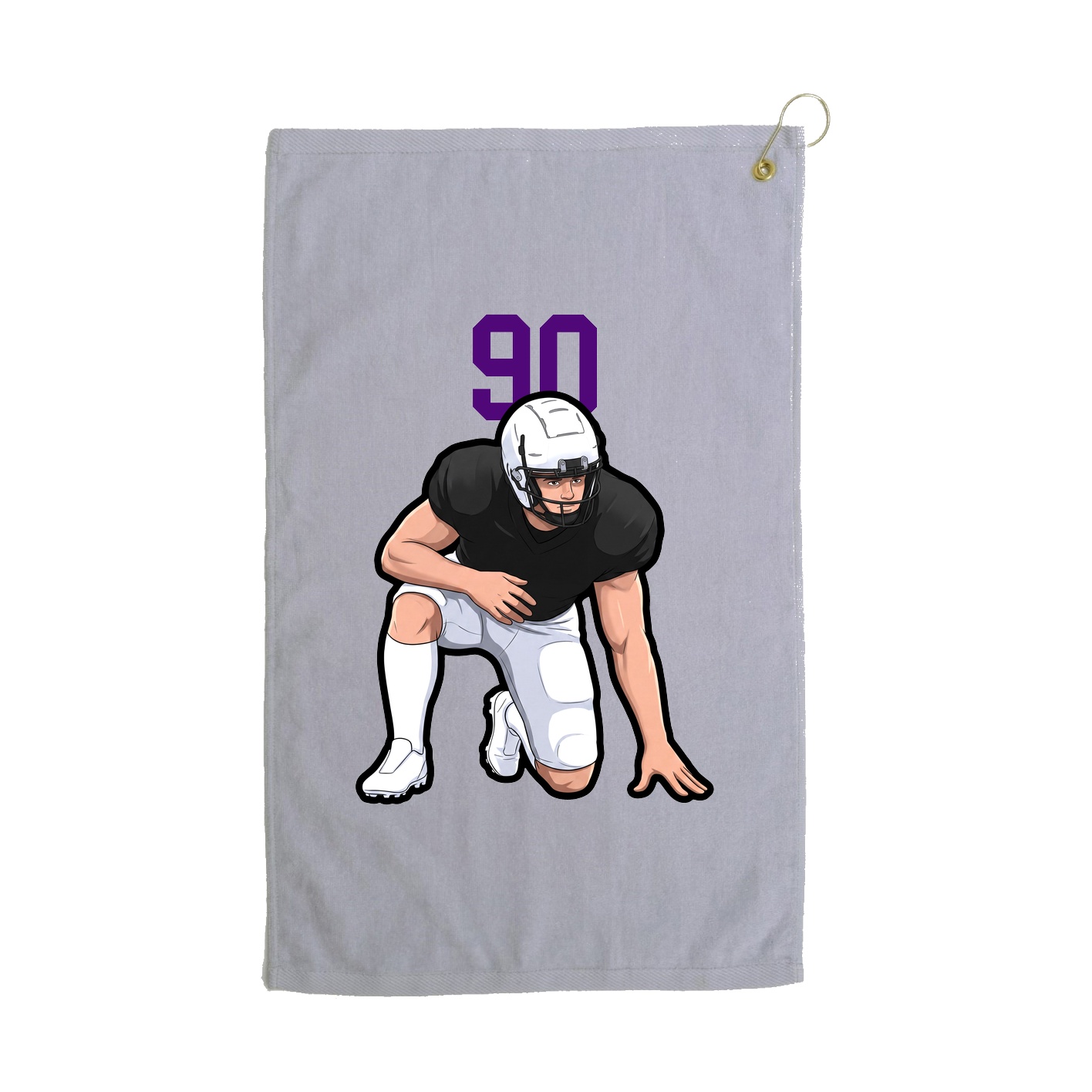 Golf Towel — Number Top in Grey