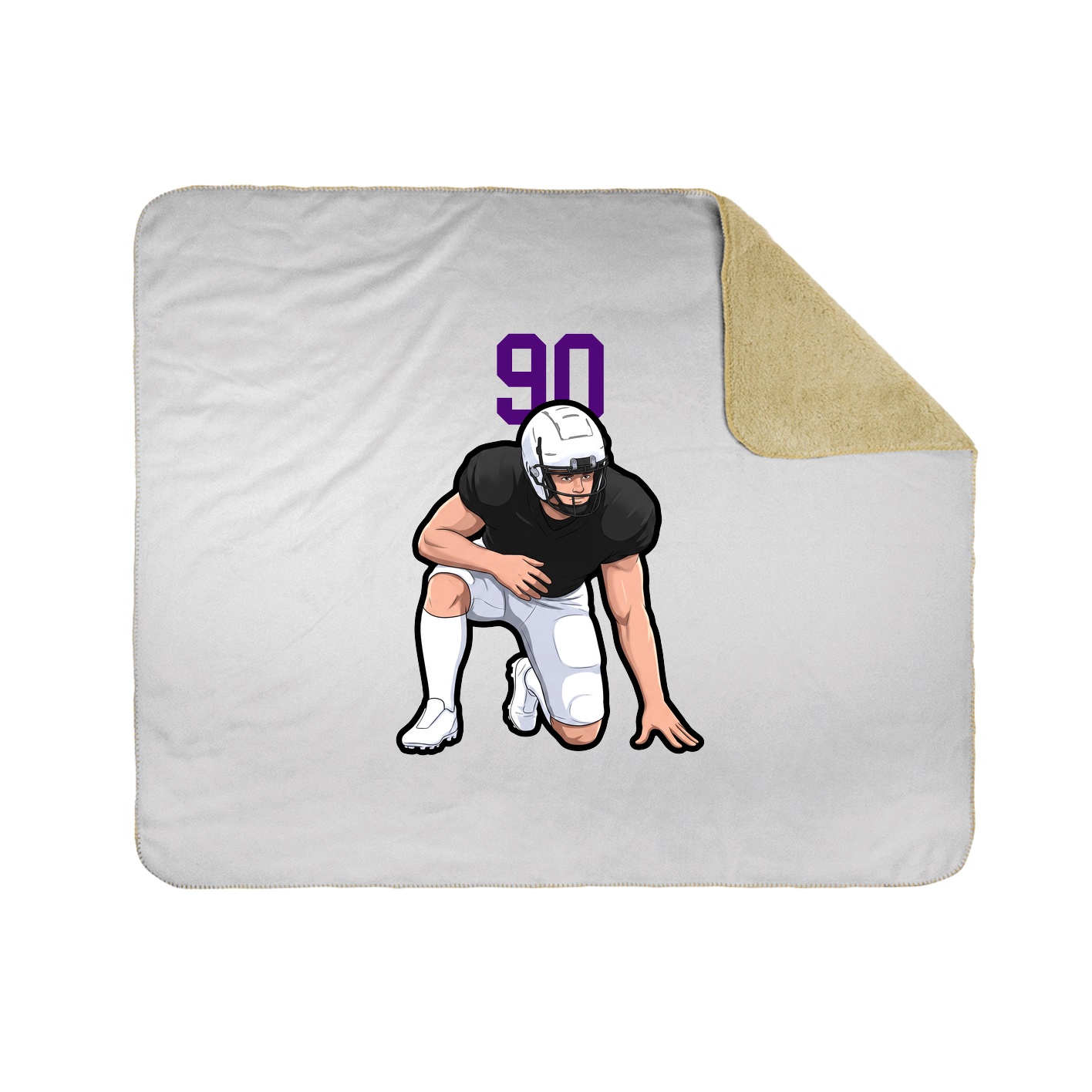 Throw Blanket — Number Top in White