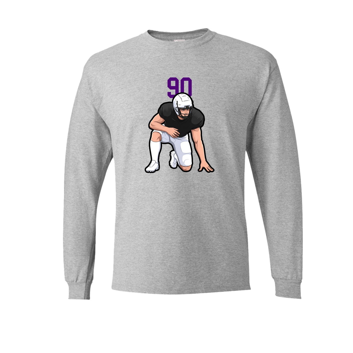 Long Sleeve Tee — Number Top in Grey
