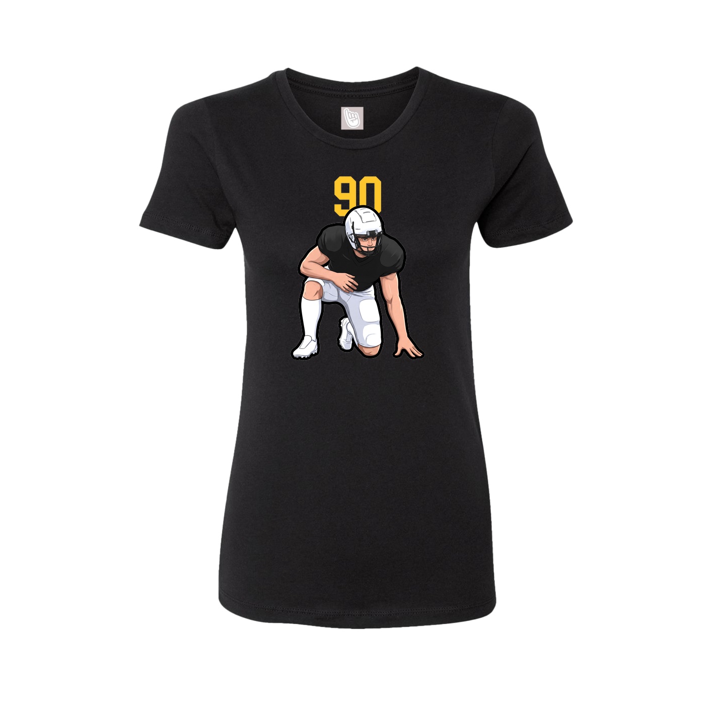 Fitted Women's Tee — Number Top in Black