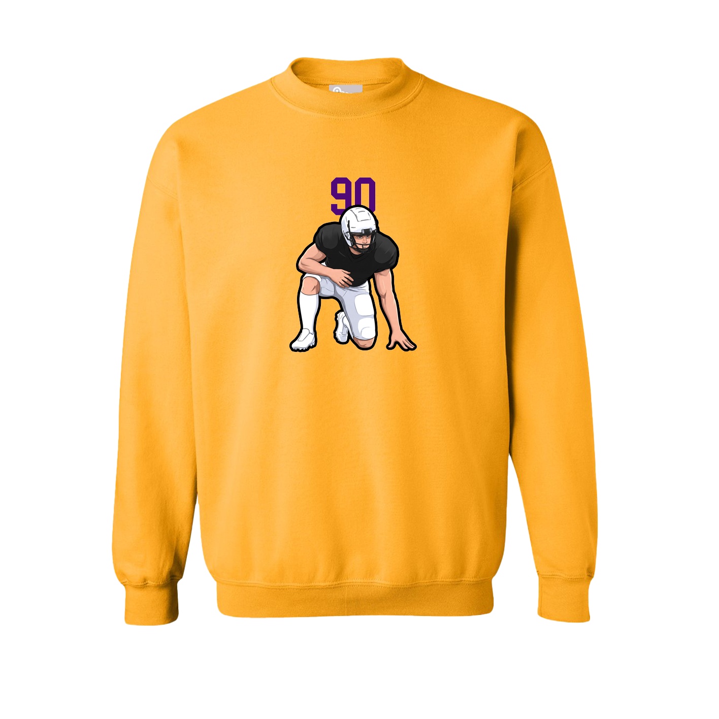Fleece Crew — Number Top in Gold