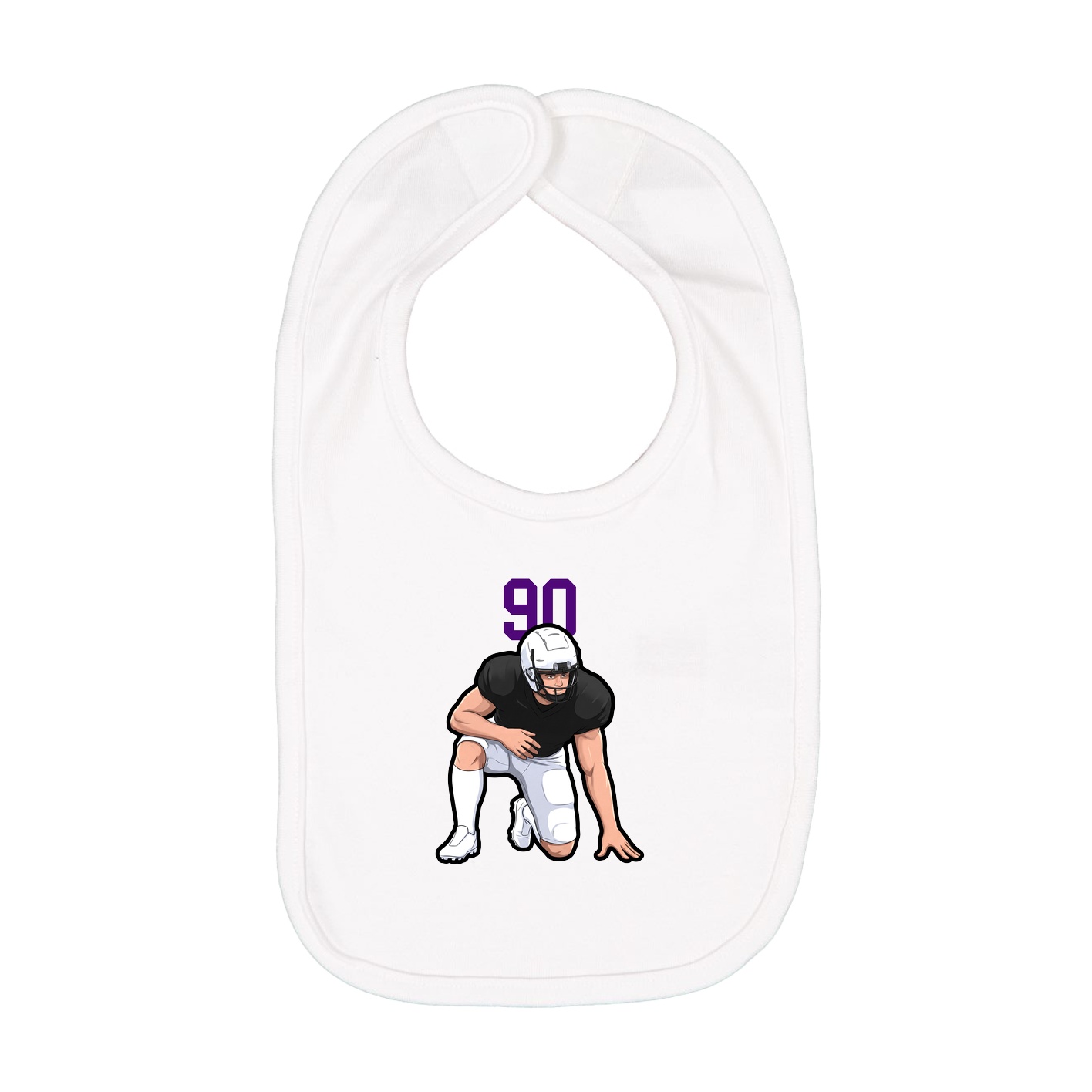Infant Bib — Number Top in White