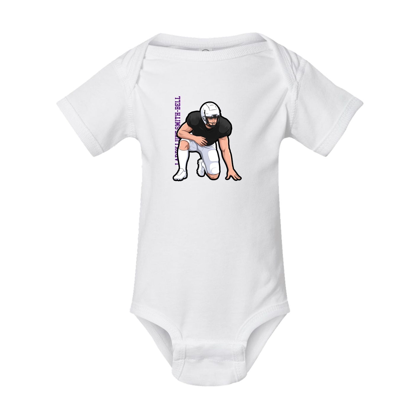 Baby Onesie — Name Vertical in White