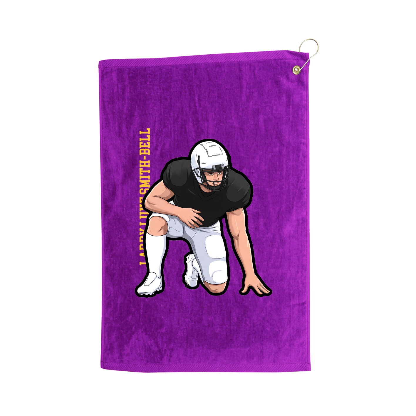 Golf Towel — Name Vertical in Purple