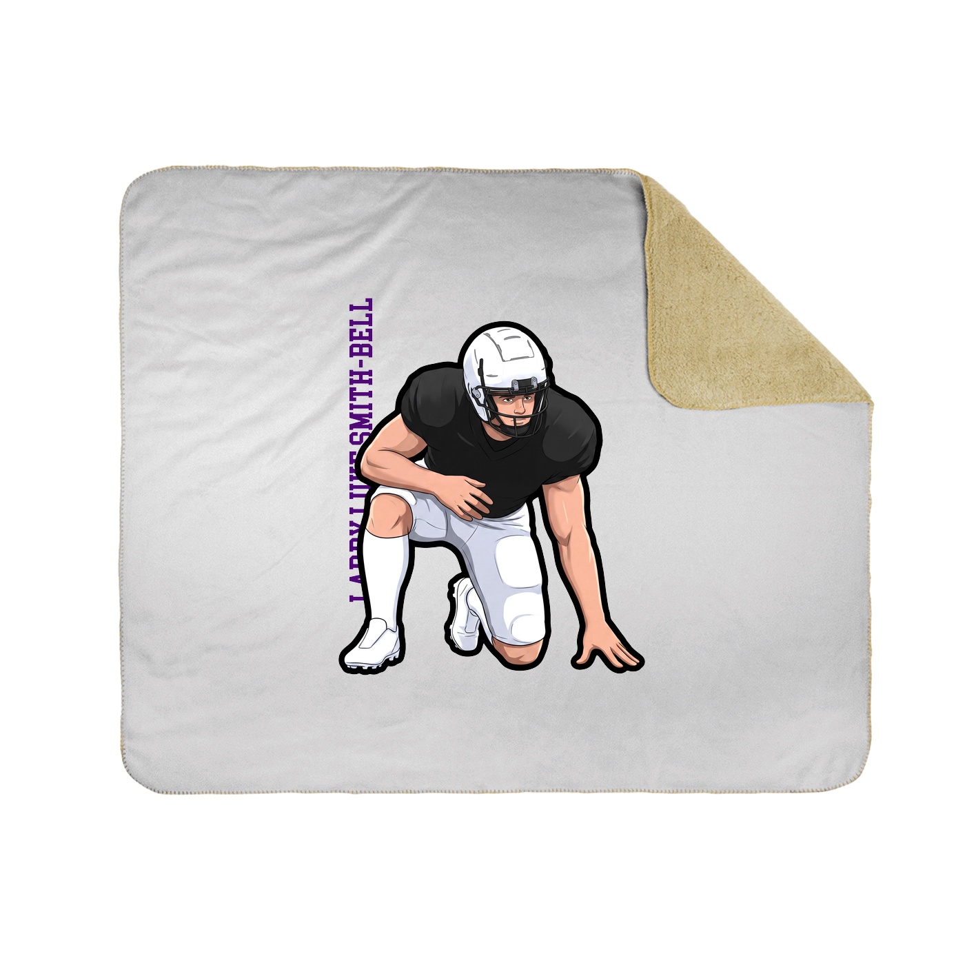 Throw Blanket — Name Vertical in White