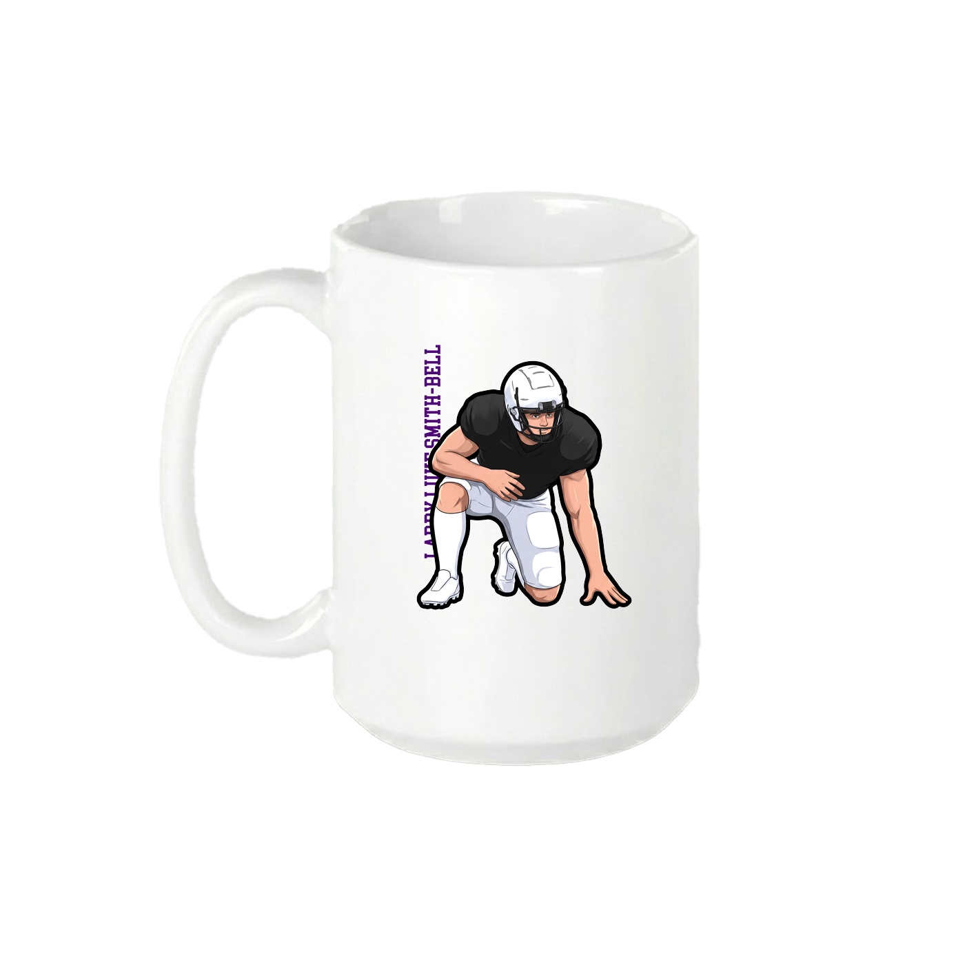 15oz Coffee Mug — Name Vertical in White