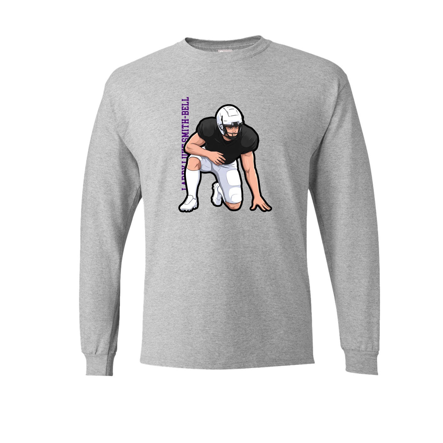 Long Sleeve Tee — Name Vertical in Grey