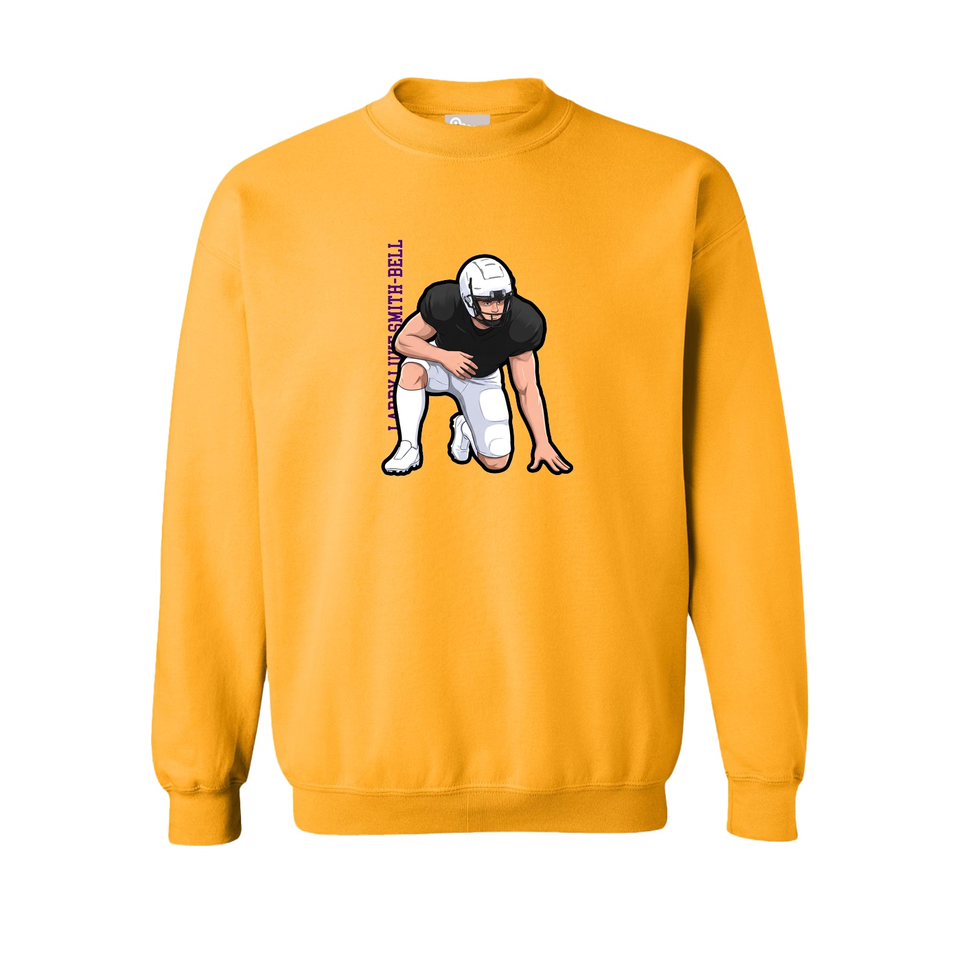 Fleece Crew — Name Vertical in Gold