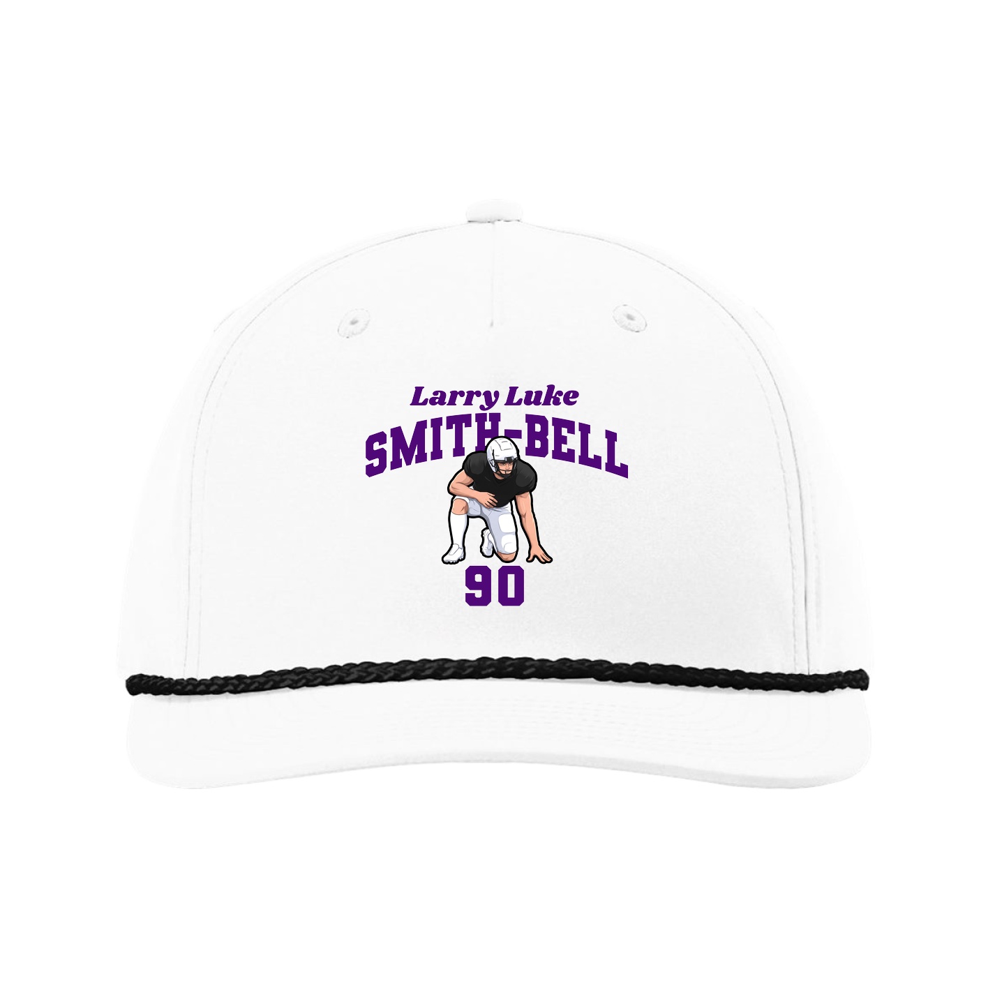 Five-Panel Classic Rope Cap — Signature Arch in White