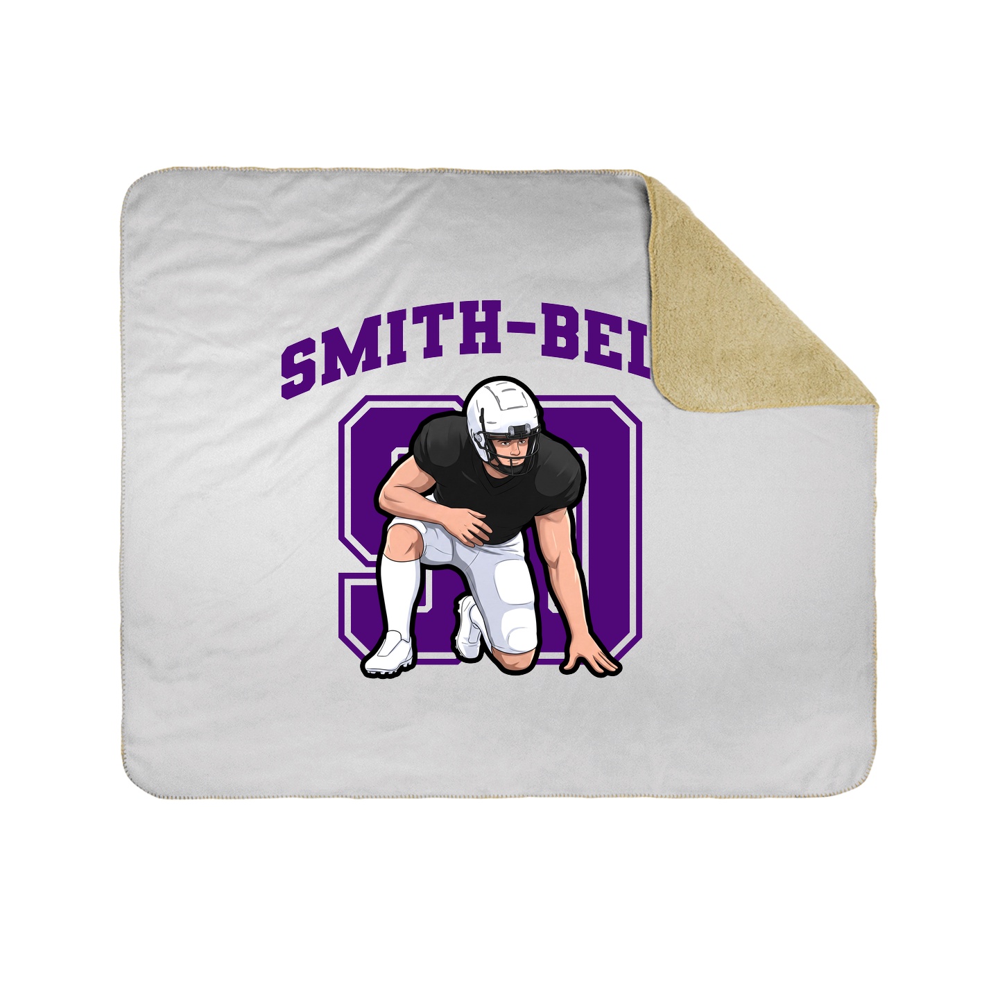 Throw Blanket — Number in White