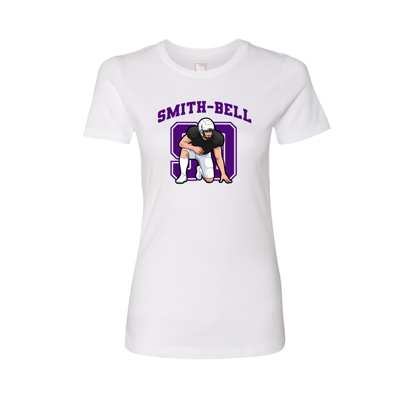 Fitted Women's Tee — Number in White