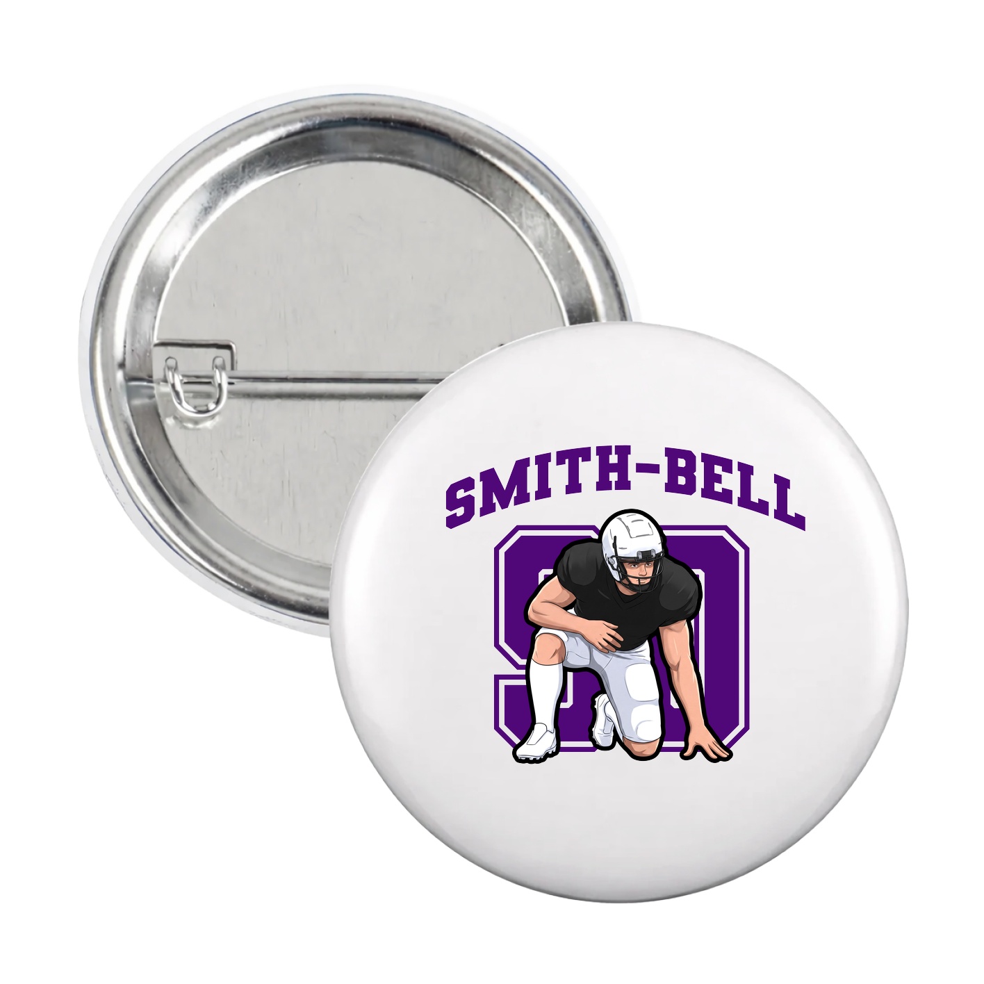 Game Day Button — Number in White