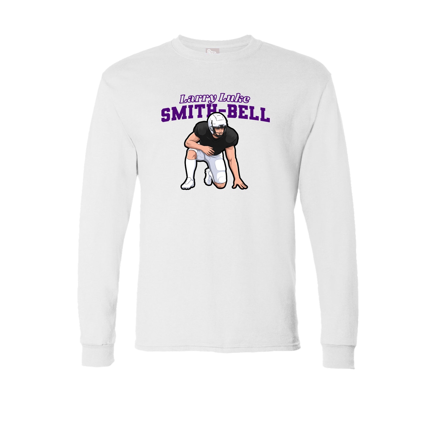 Long Sleeve Tee — Name Arch in White