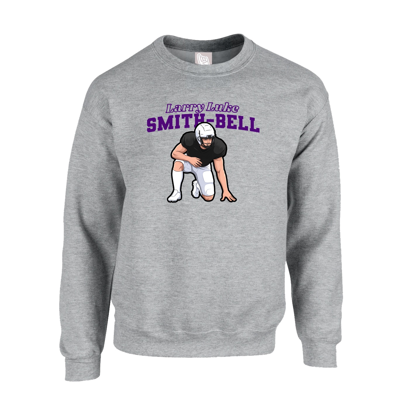 Fleece Crew — Name Arch in Grey