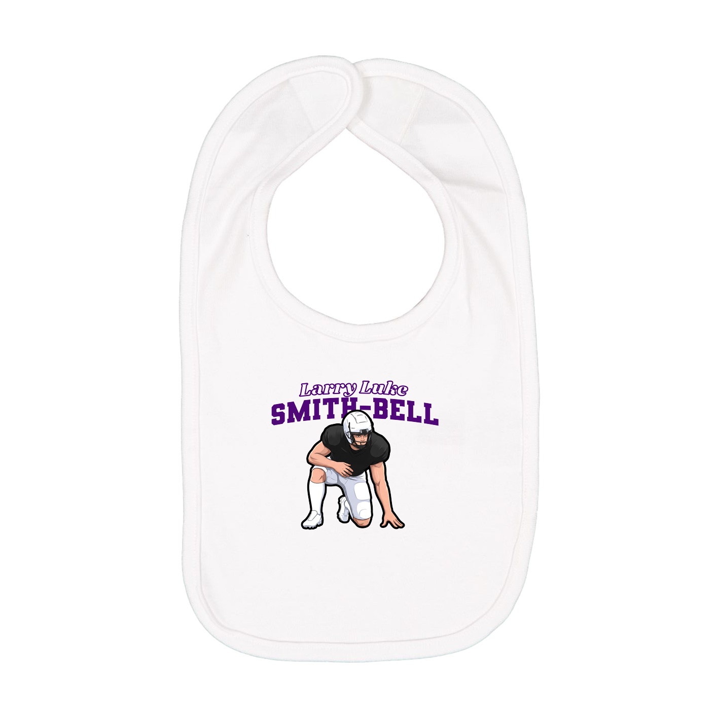 Infant Bib — Name Arch in White