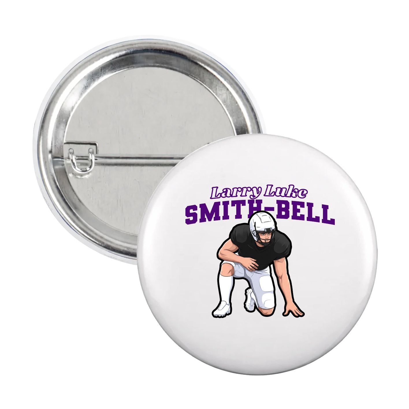 Game Day Button — Name Arch in White