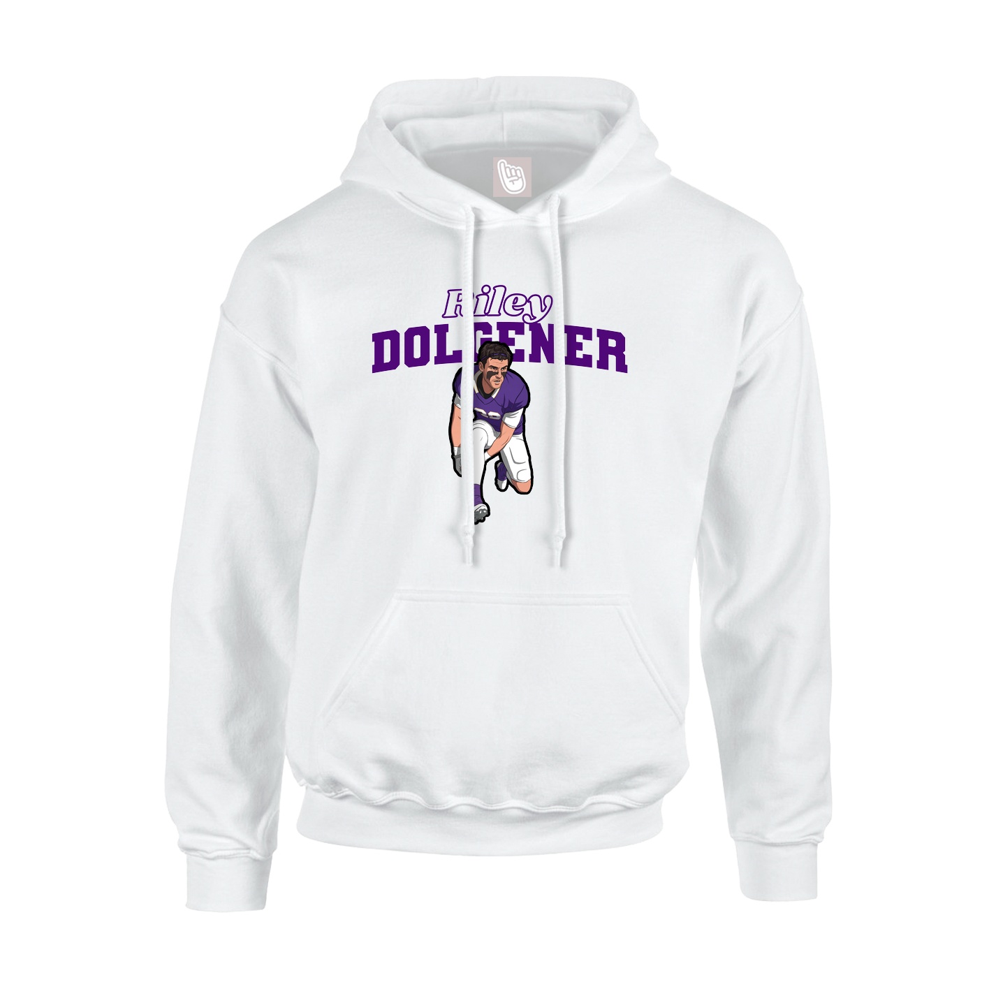 Youth Hoodie — Name Arch in White