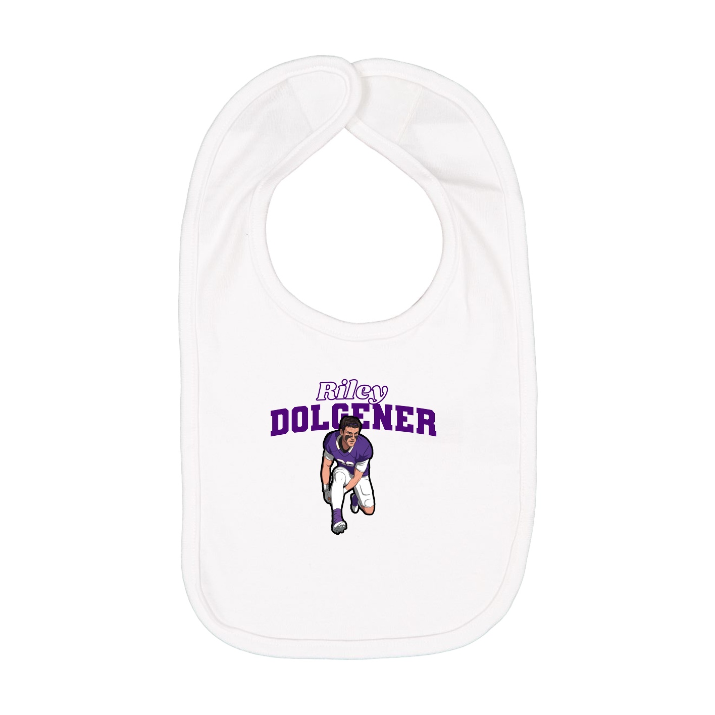 Infant Bib — Name Arch in White