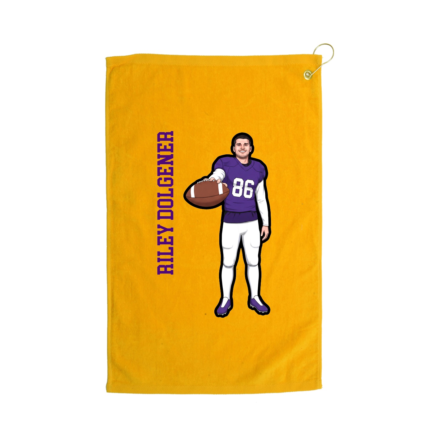 Golf Towel — Name Vertical in Gold