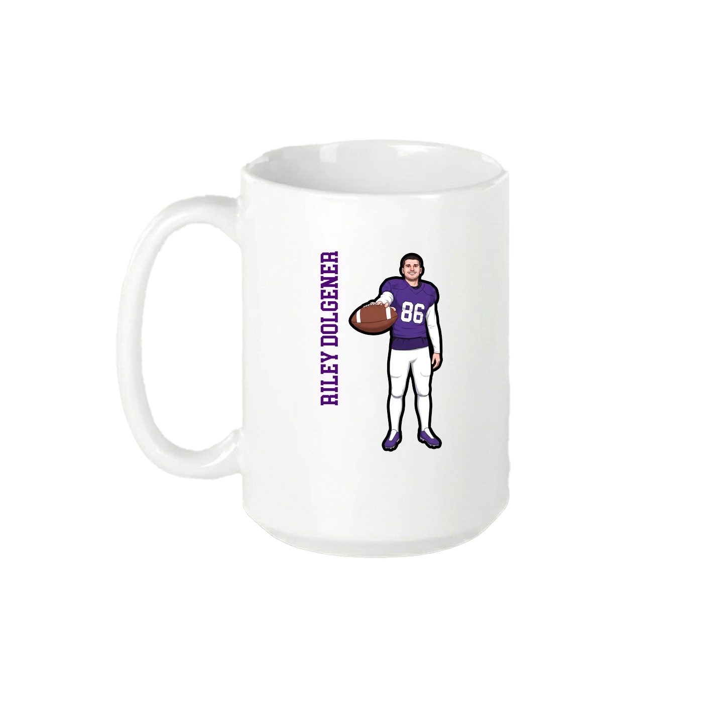 15oz Coffee Mug — Name Vertical in White