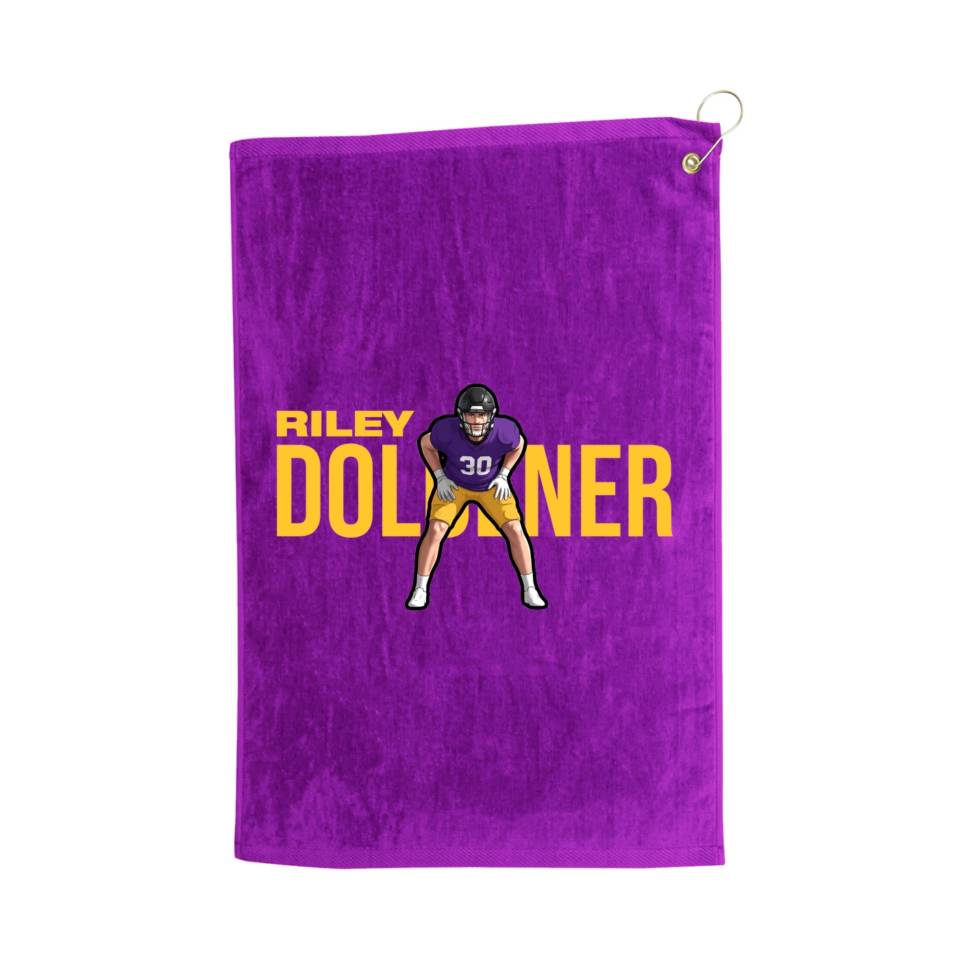 Golf Towel — Player Name in Purple