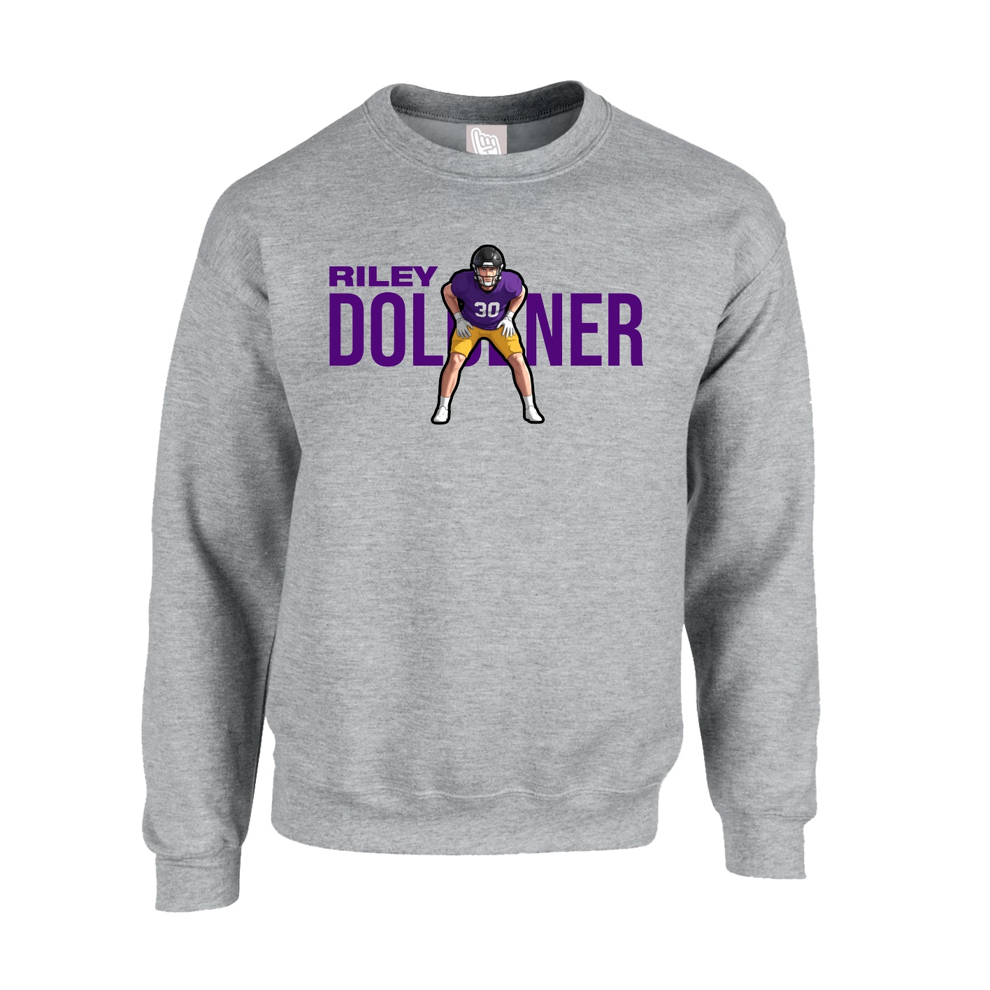 Fleece Crew — Player Name in Grey
