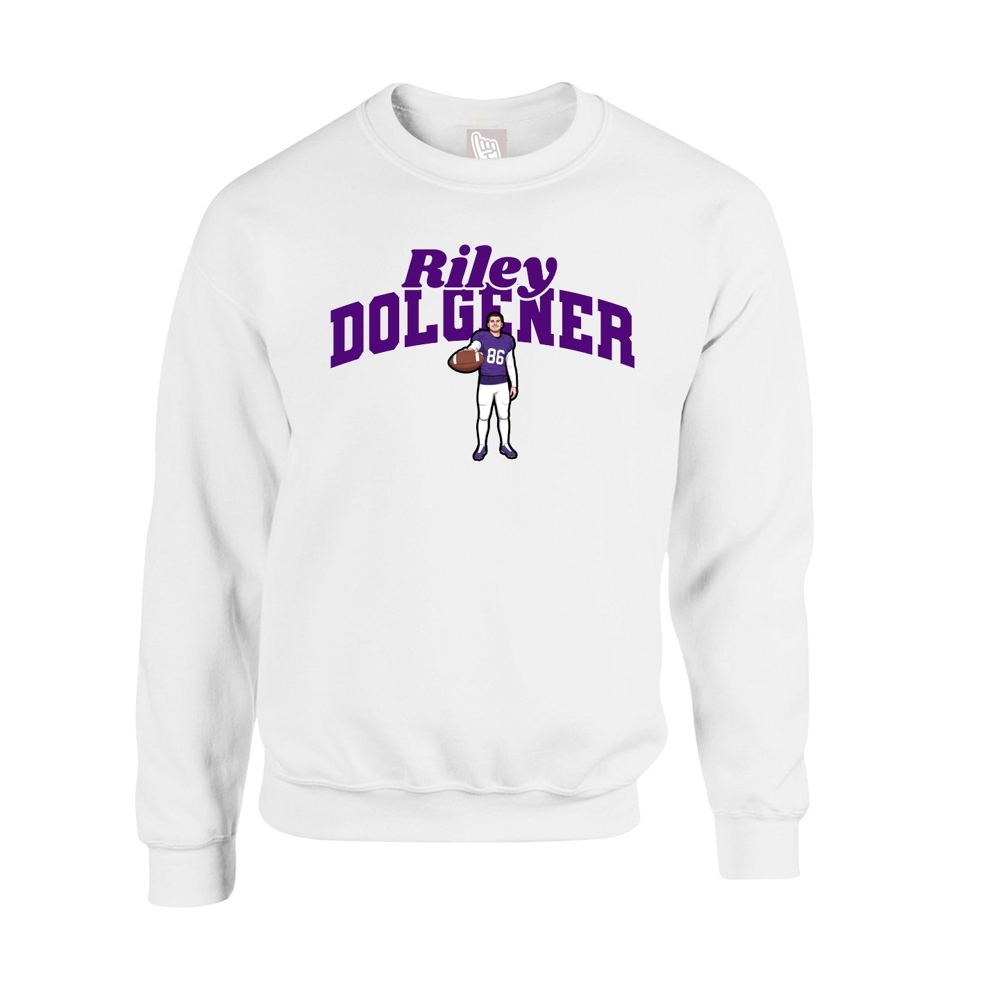 Fleece Crew — Signature Arch in White