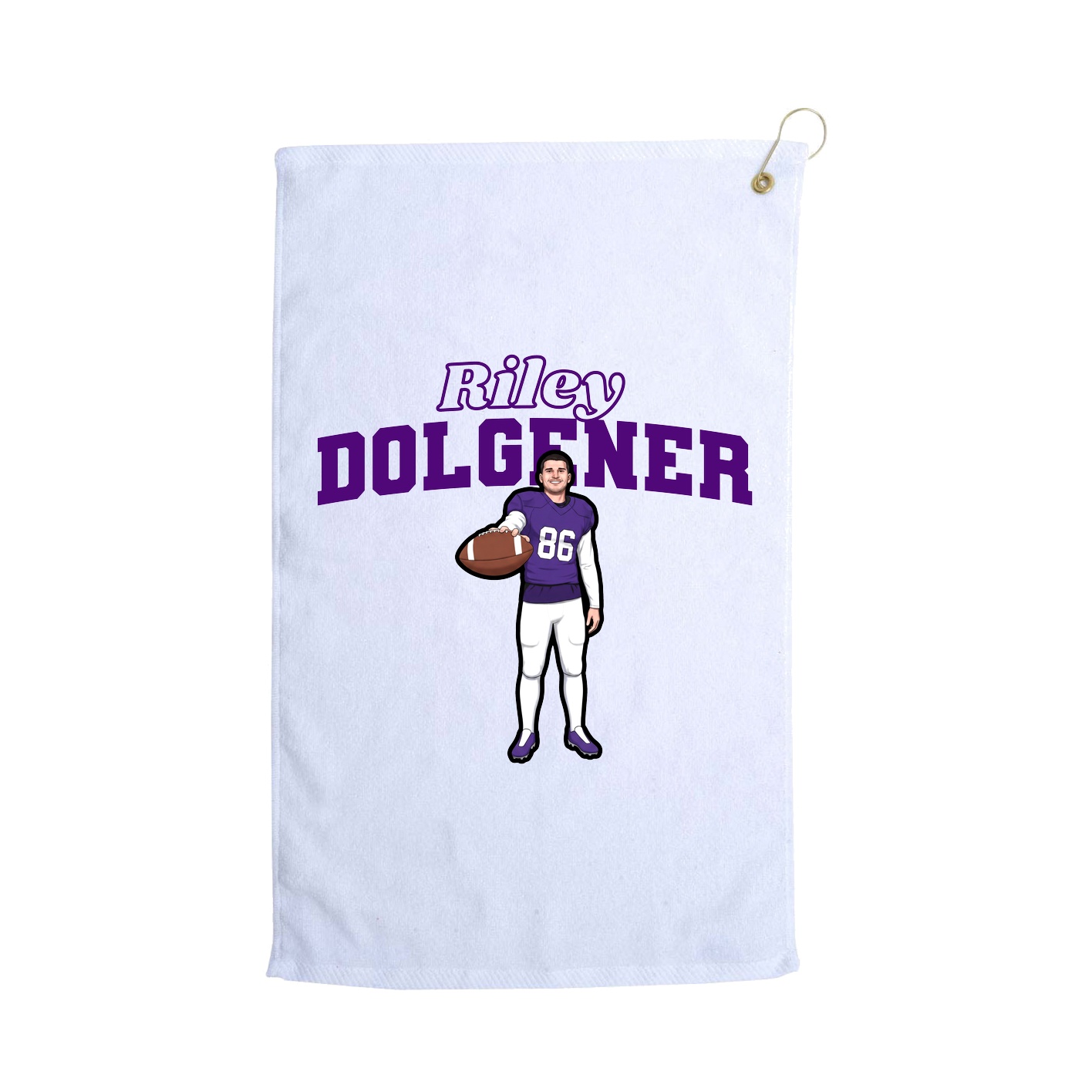 Golf Towel — Name Arch in White