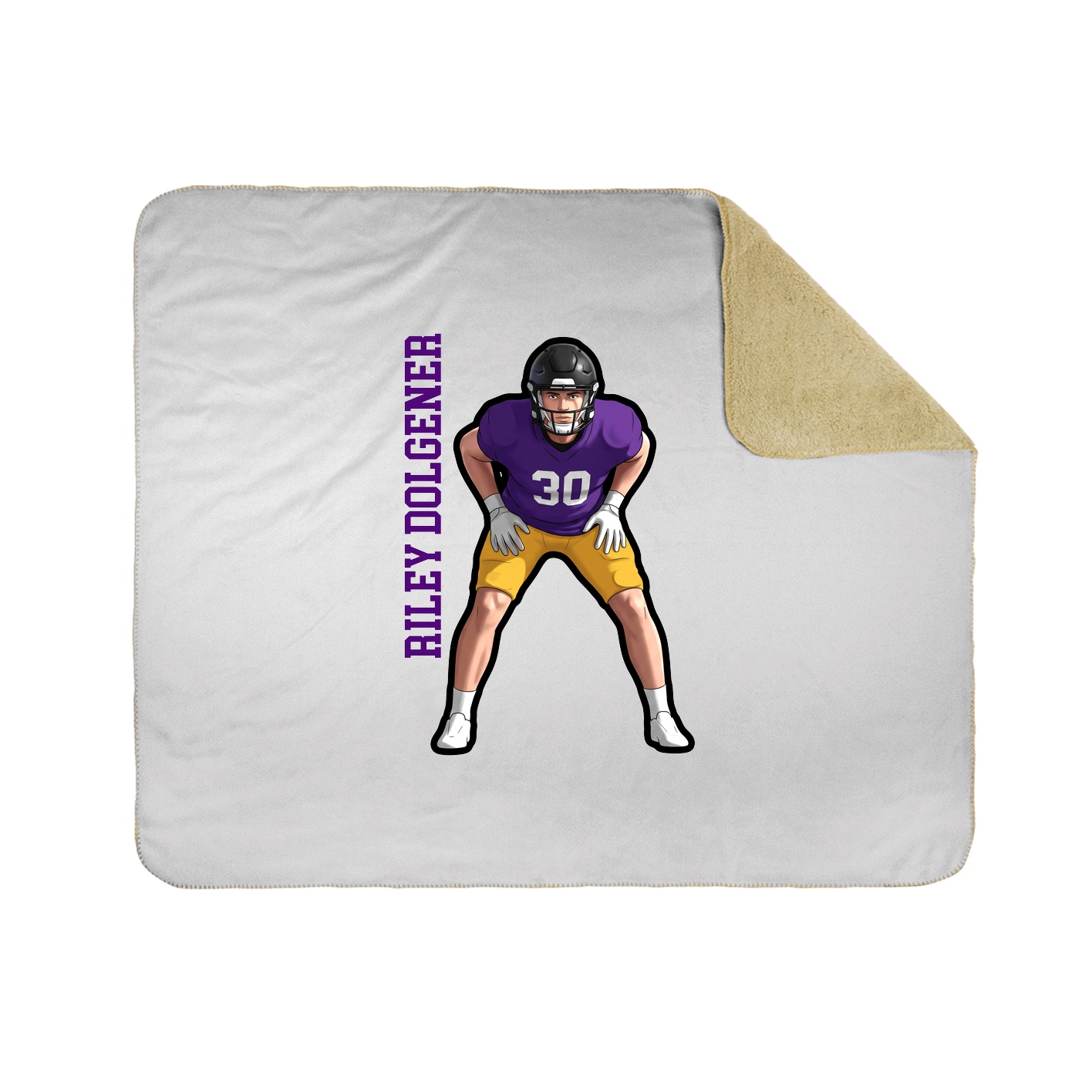 Throw Blanket — Name Vertical in White