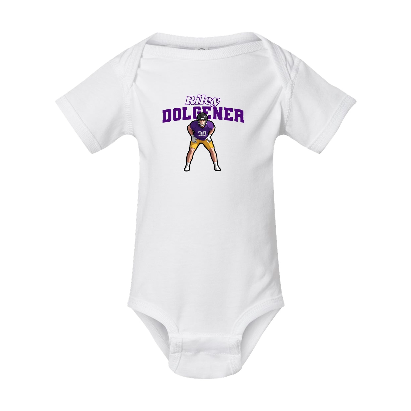 Baby Onesie — Name Arch in White