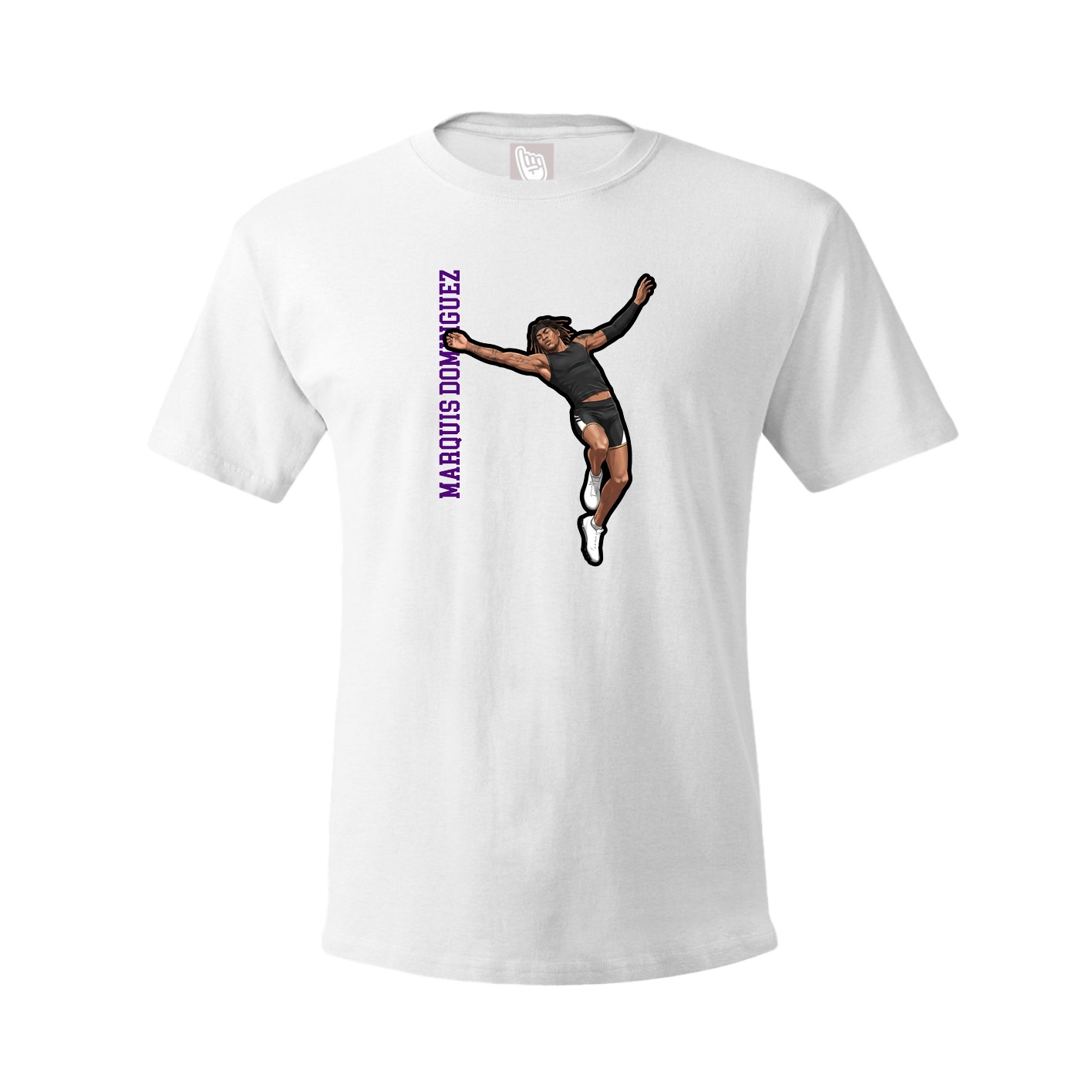 Tee — Name Vertical in White