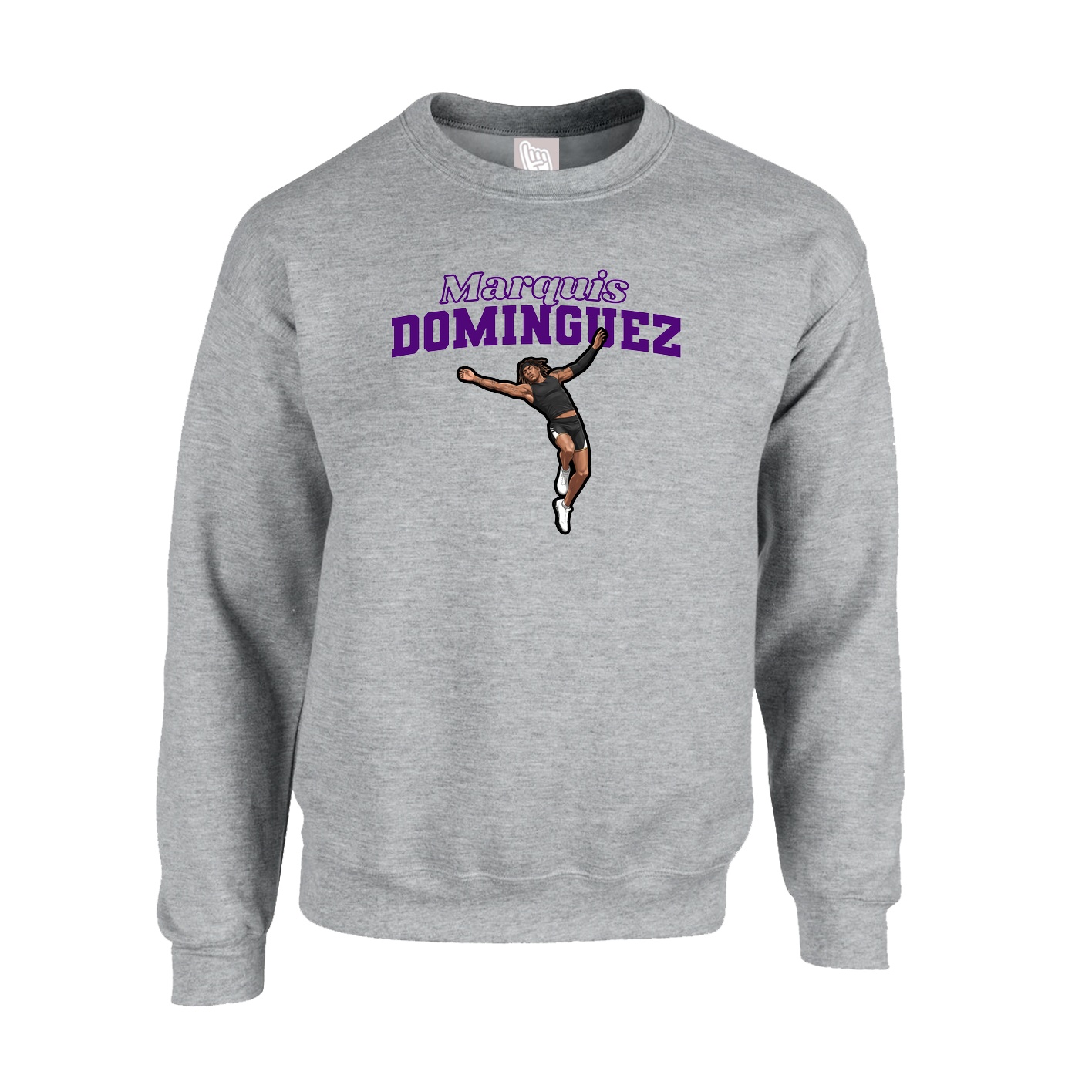 Fleece Crew — Name Arch in Grey