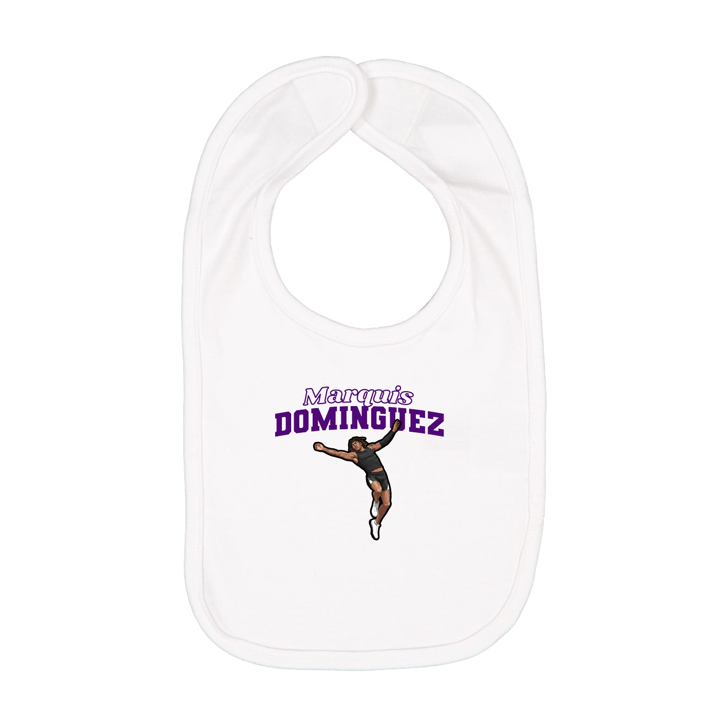 Infant Bib — Name Arch in White