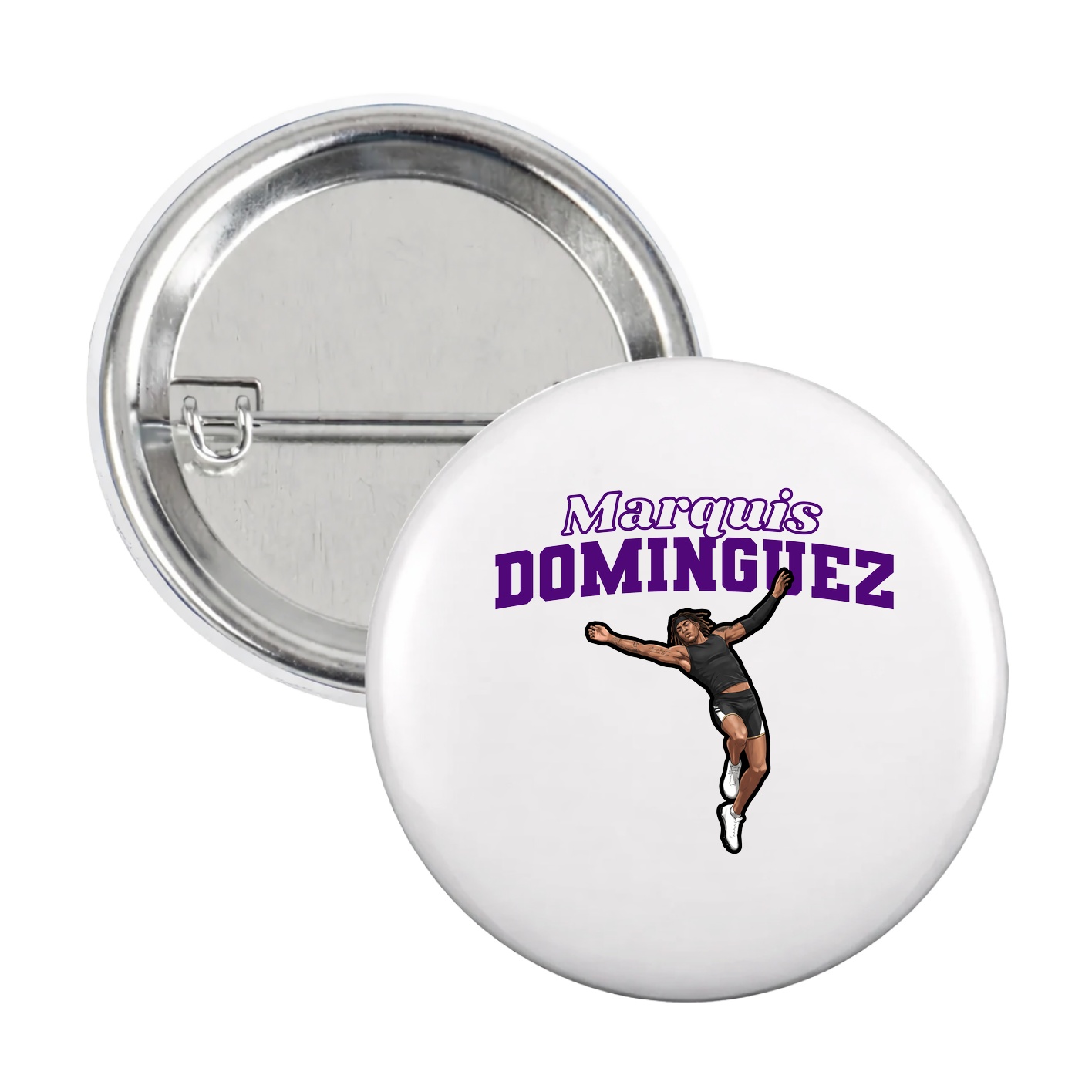 Game Day Button — Name Arch in White
