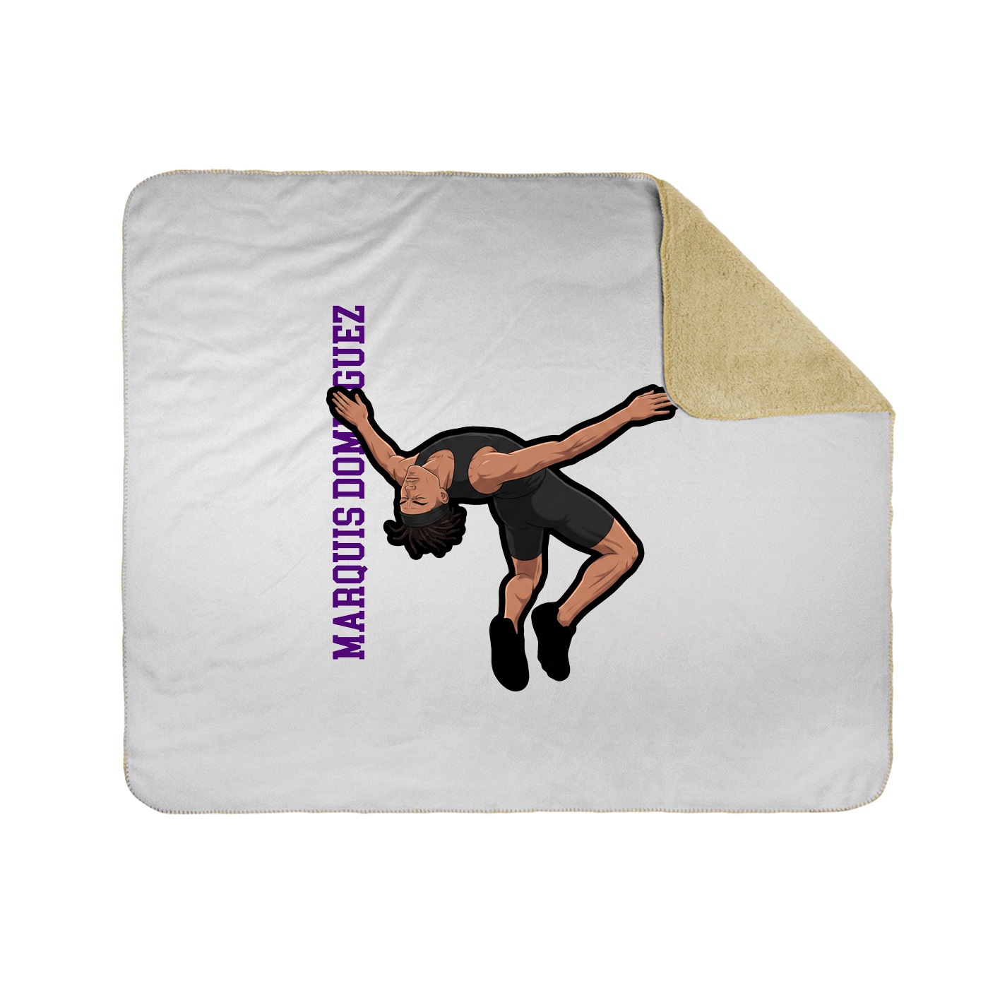 Throw Blanket — Name Vertical in White