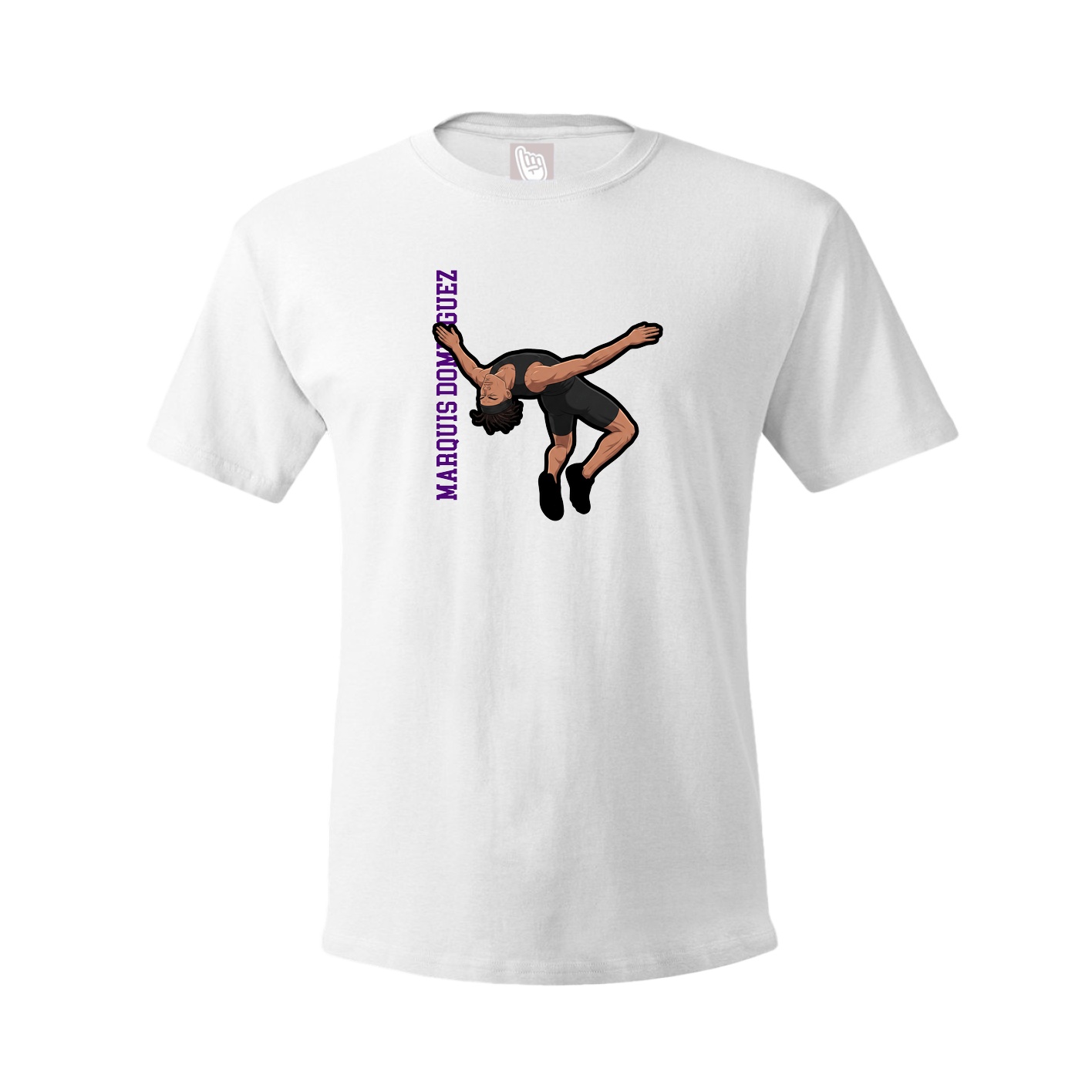 Youth Tee — Name Vertical in White