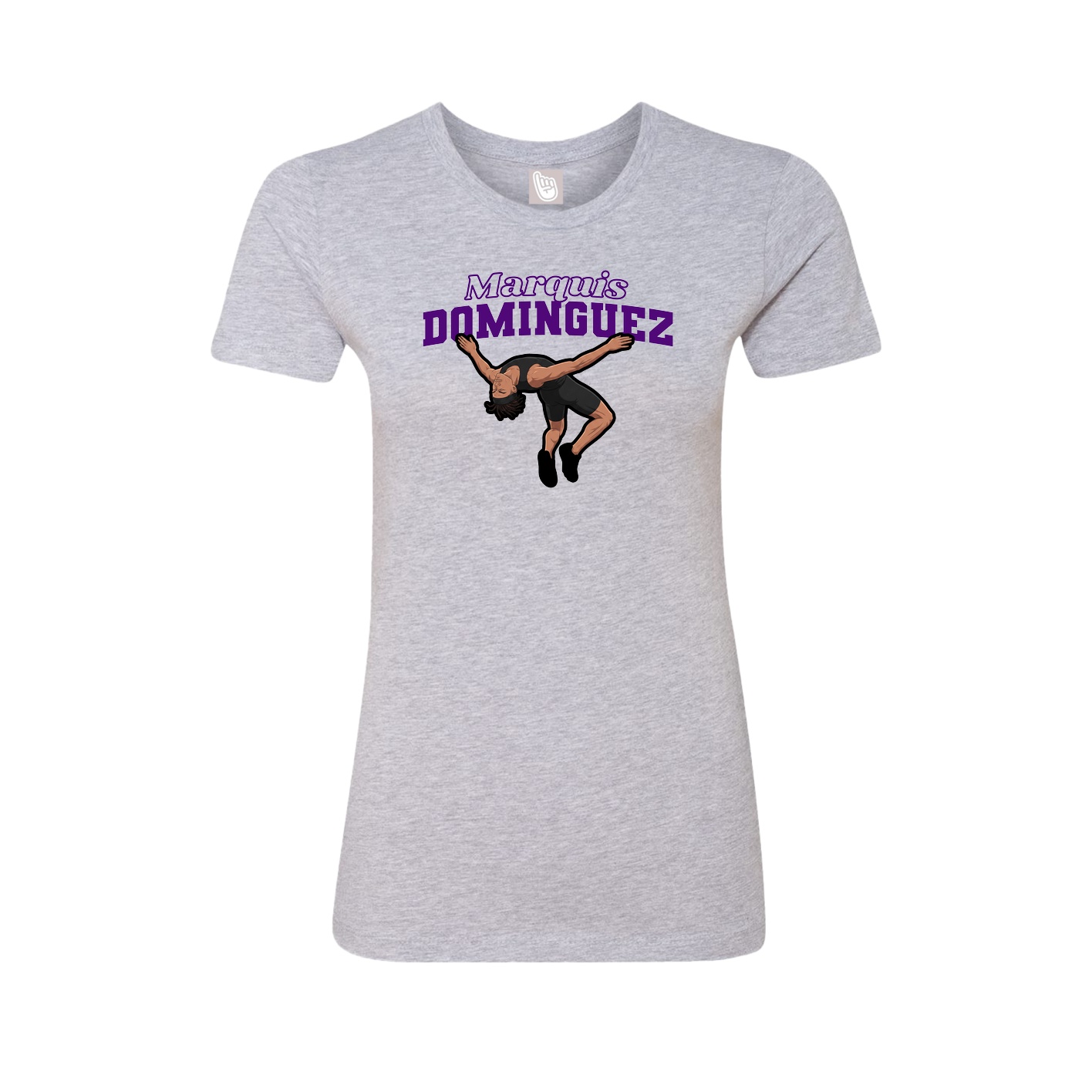 Fitted Women's Tee — Name Arch in Grey