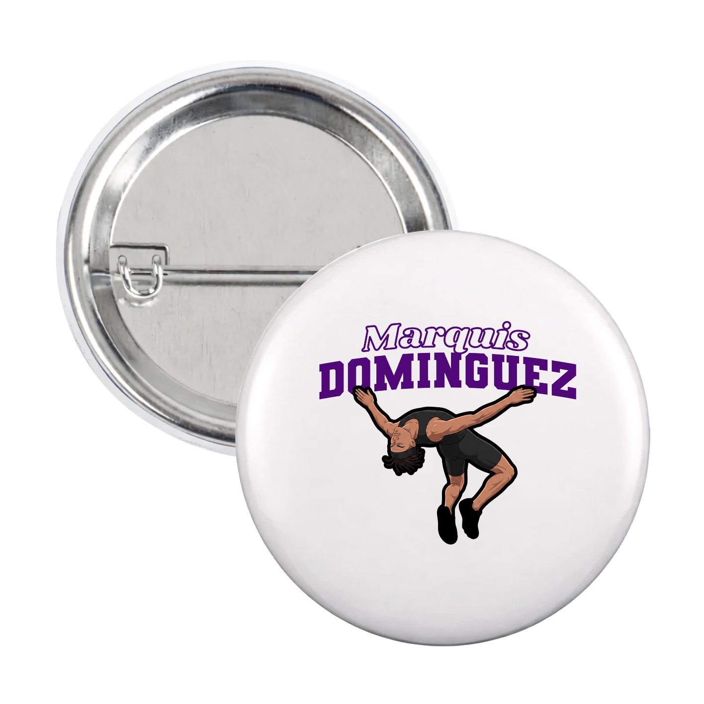Game Day Button — Name Arch in White